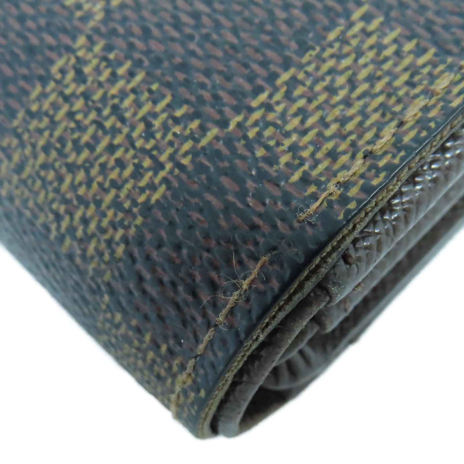 LOUIS VUITTON Damier Ebene金扣錢包棕色