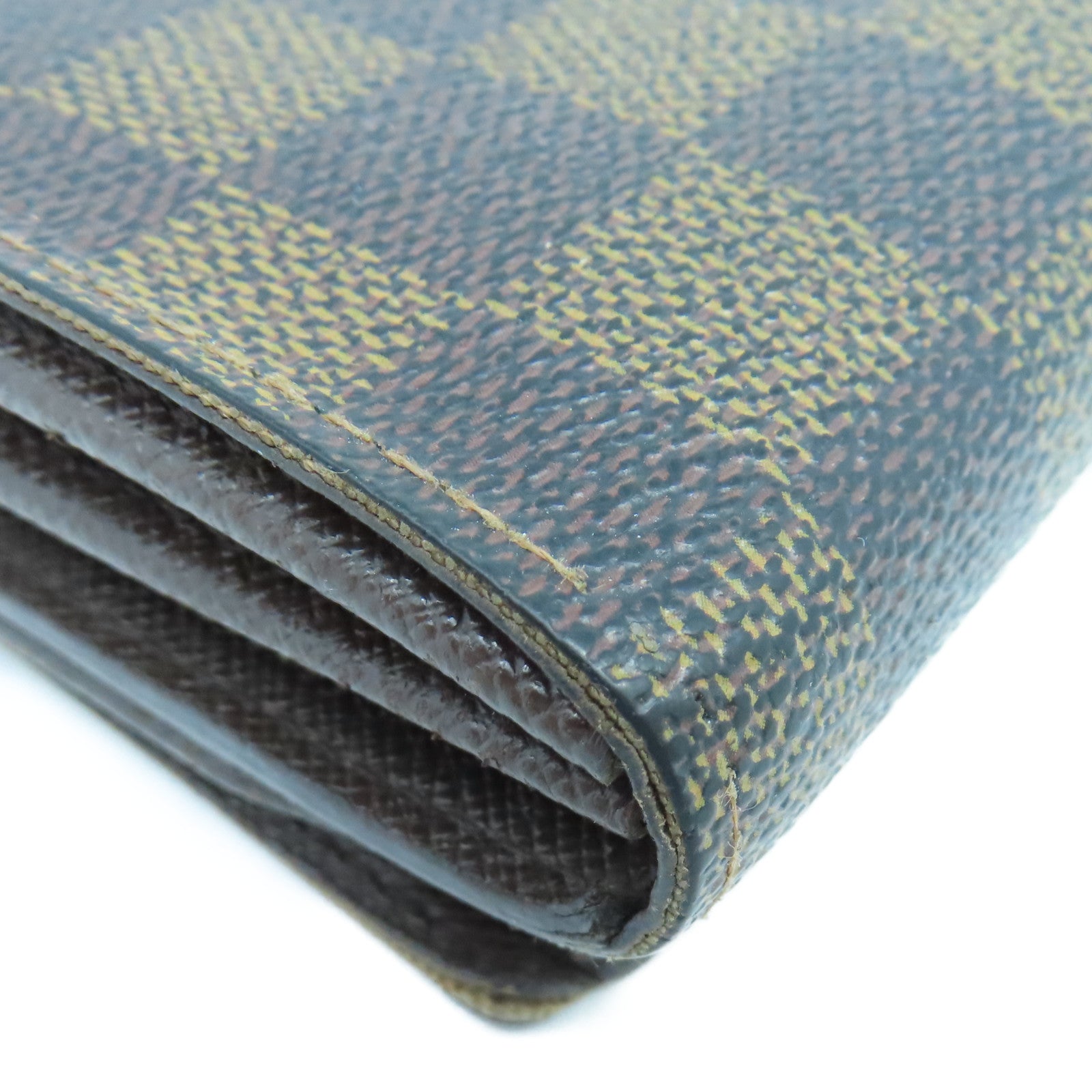 LOUIS VUITTON Damier Ebene金扣錢包棕色