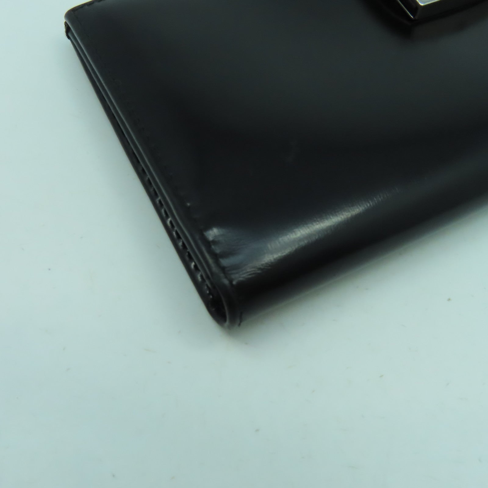 Salvatore Ferragamo 漆皮皮革Long Wallet銀扣長錢包黑色