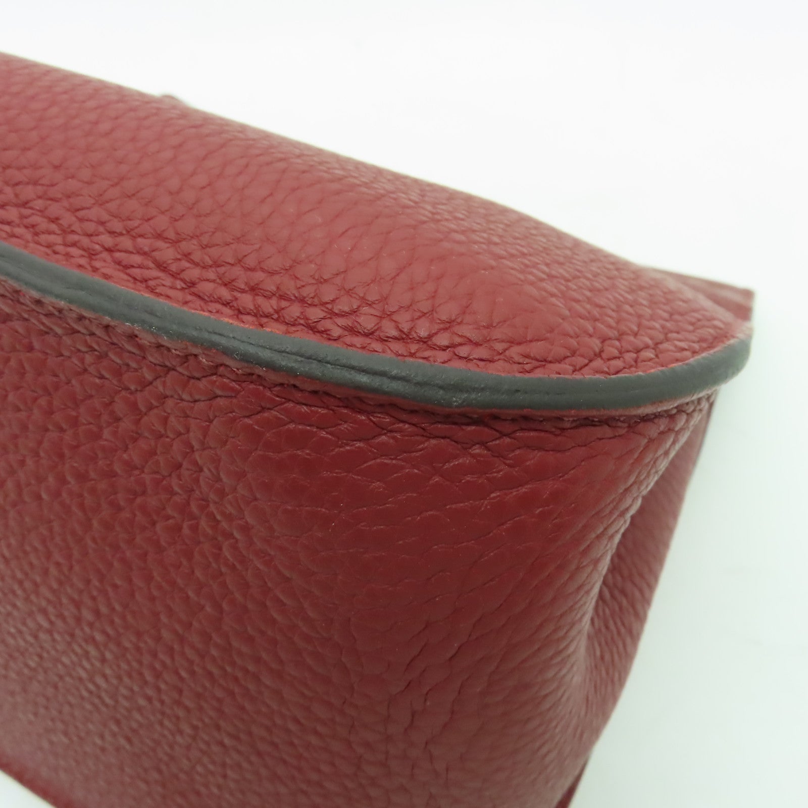 HERMES Clemence皮革Jypsiere 28銀扣肩背袋紅色