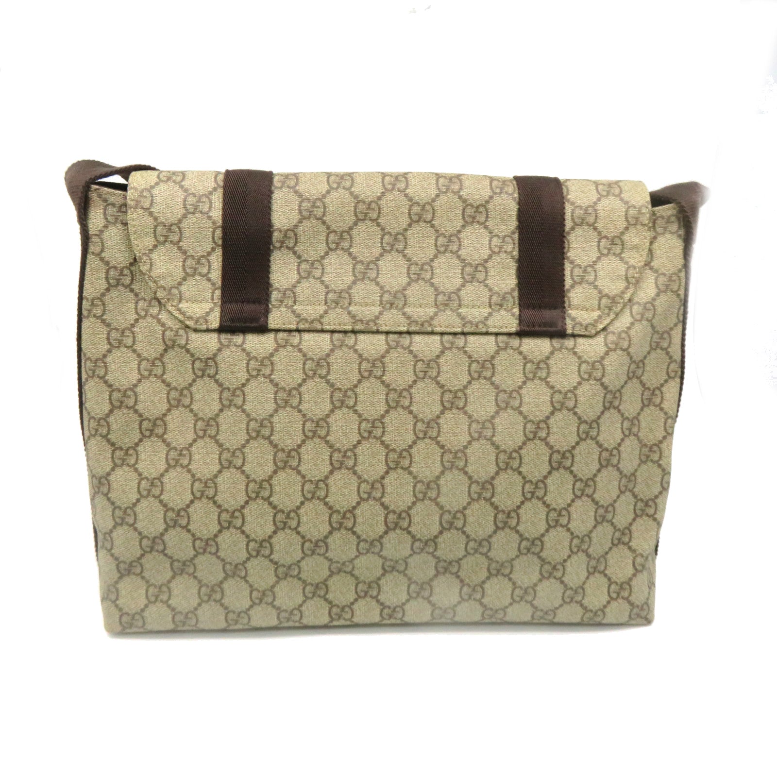 GUCCI Coated Canvas Shoulder Bag Brown Brown