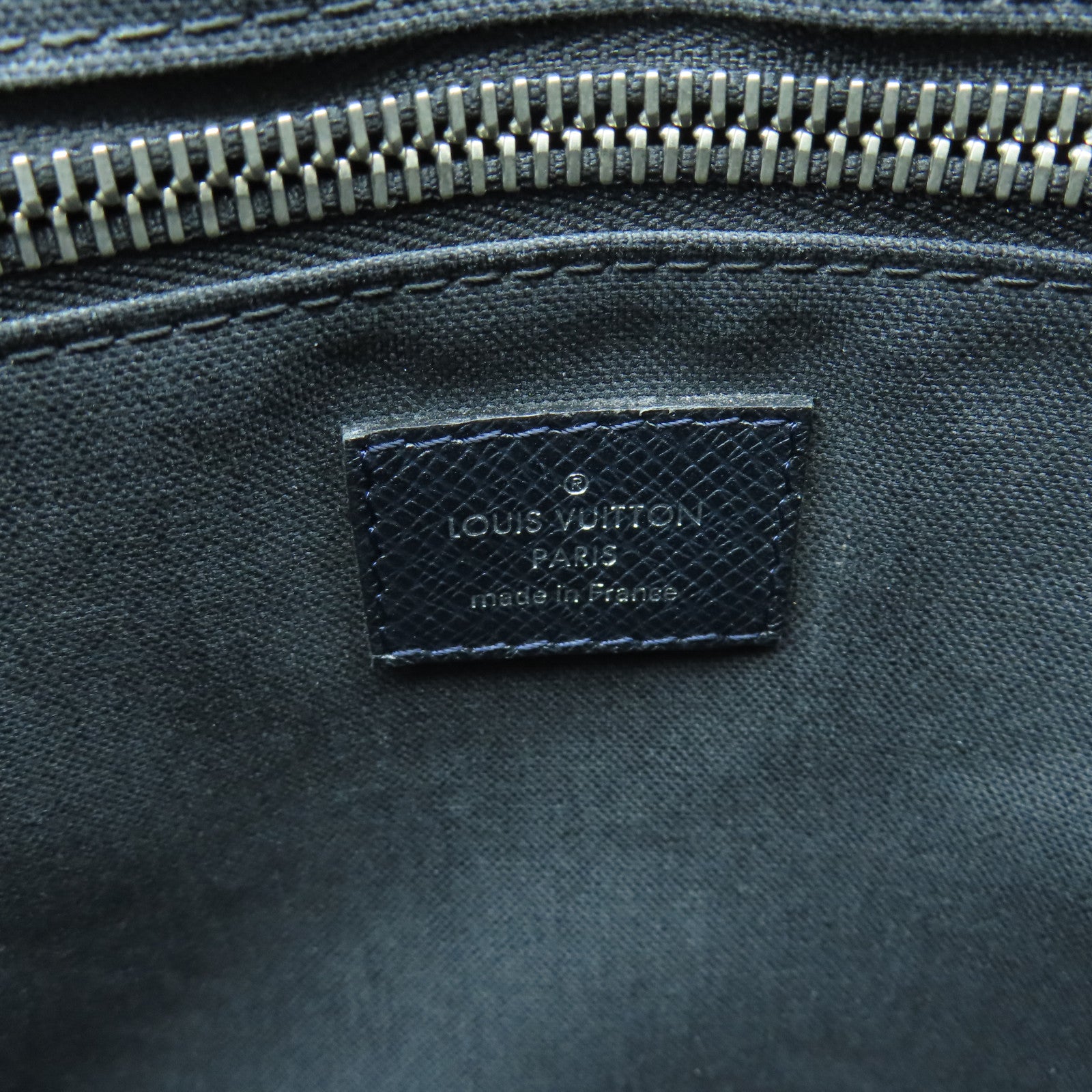 LOUIS VUITTON Tiga Leather Roman Silver Buckle Shoulder Bag Black