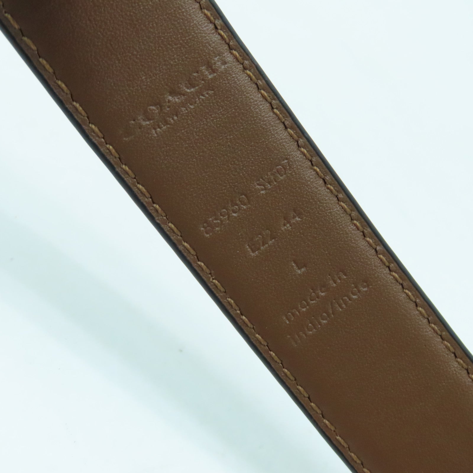 COACH 牛皮皮革Belt银扣皮带黑色