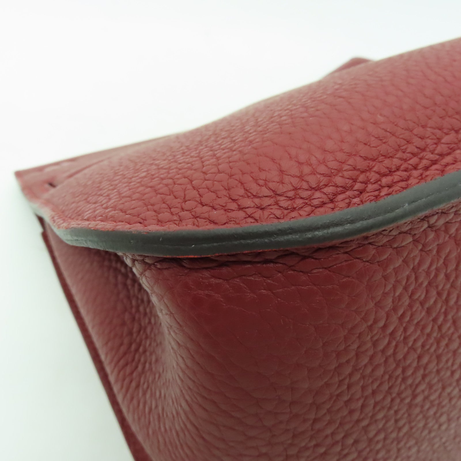 HERMES Clemence皮革Jypsiere 28銀扣肩背袋紅色