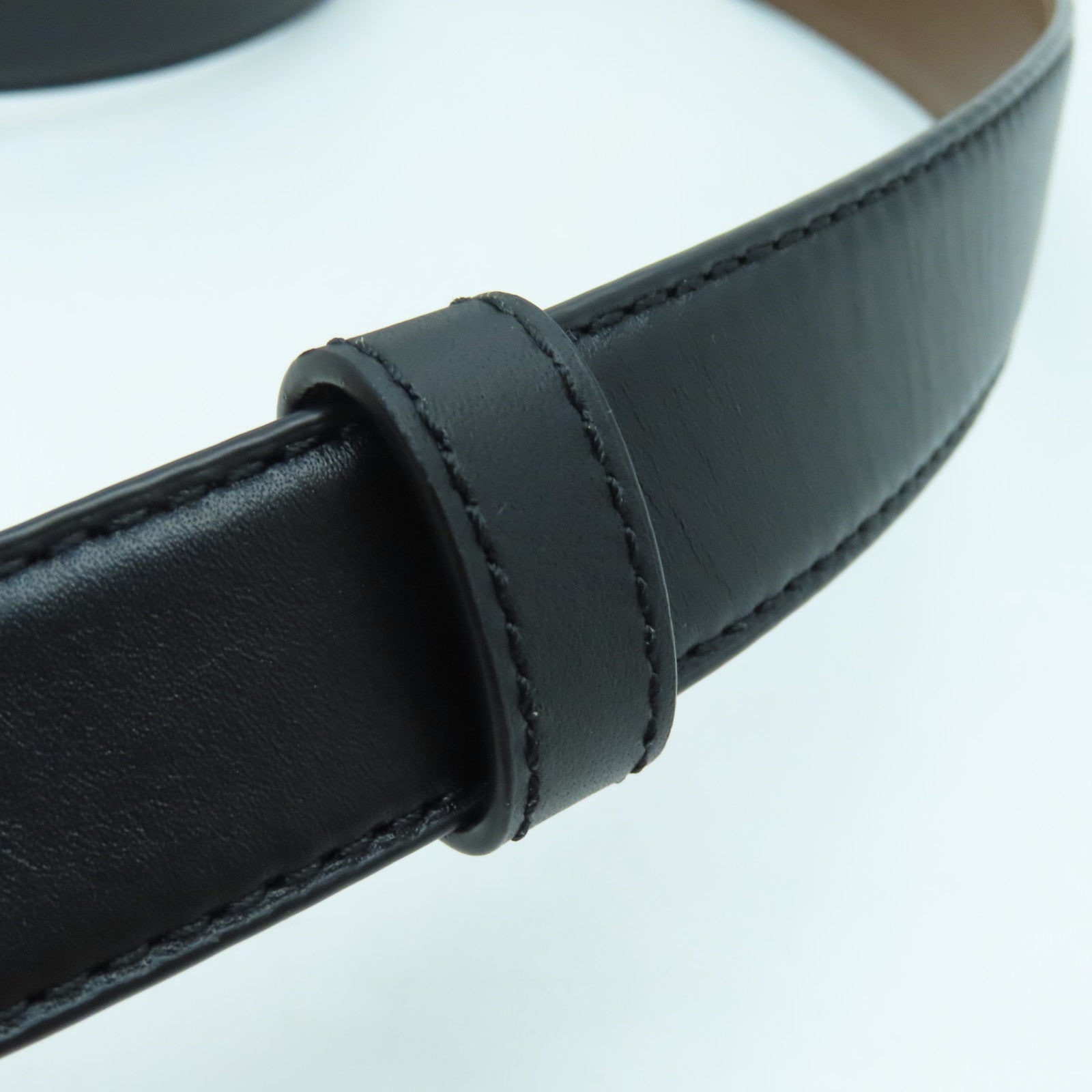 COACH 牛皮皮革Belt银扣皮带黑色