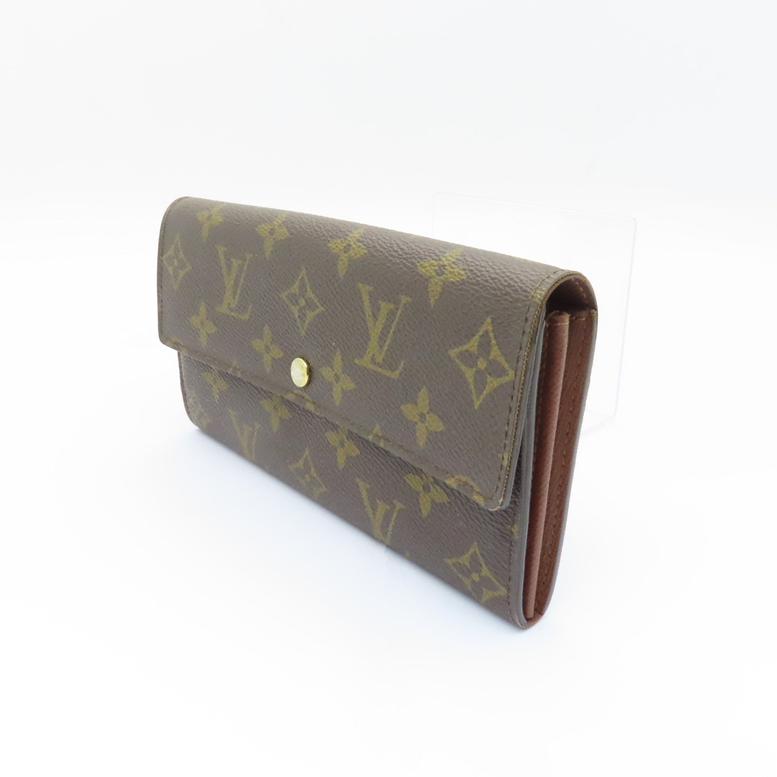 LOUIS VUITTON Monogram Portefeuille Sarah金扣長錢包棕色