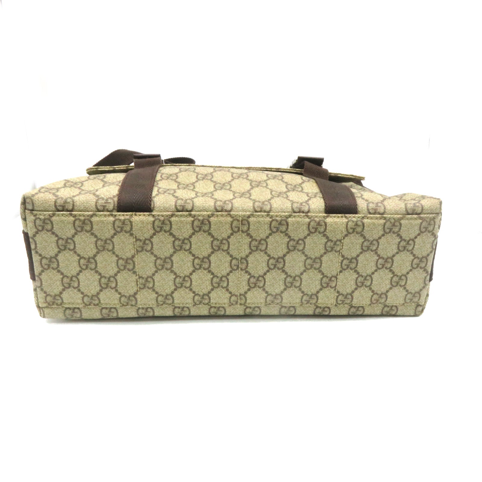 GUCCI Coated Canvas Shoulder Bag Brown Brown