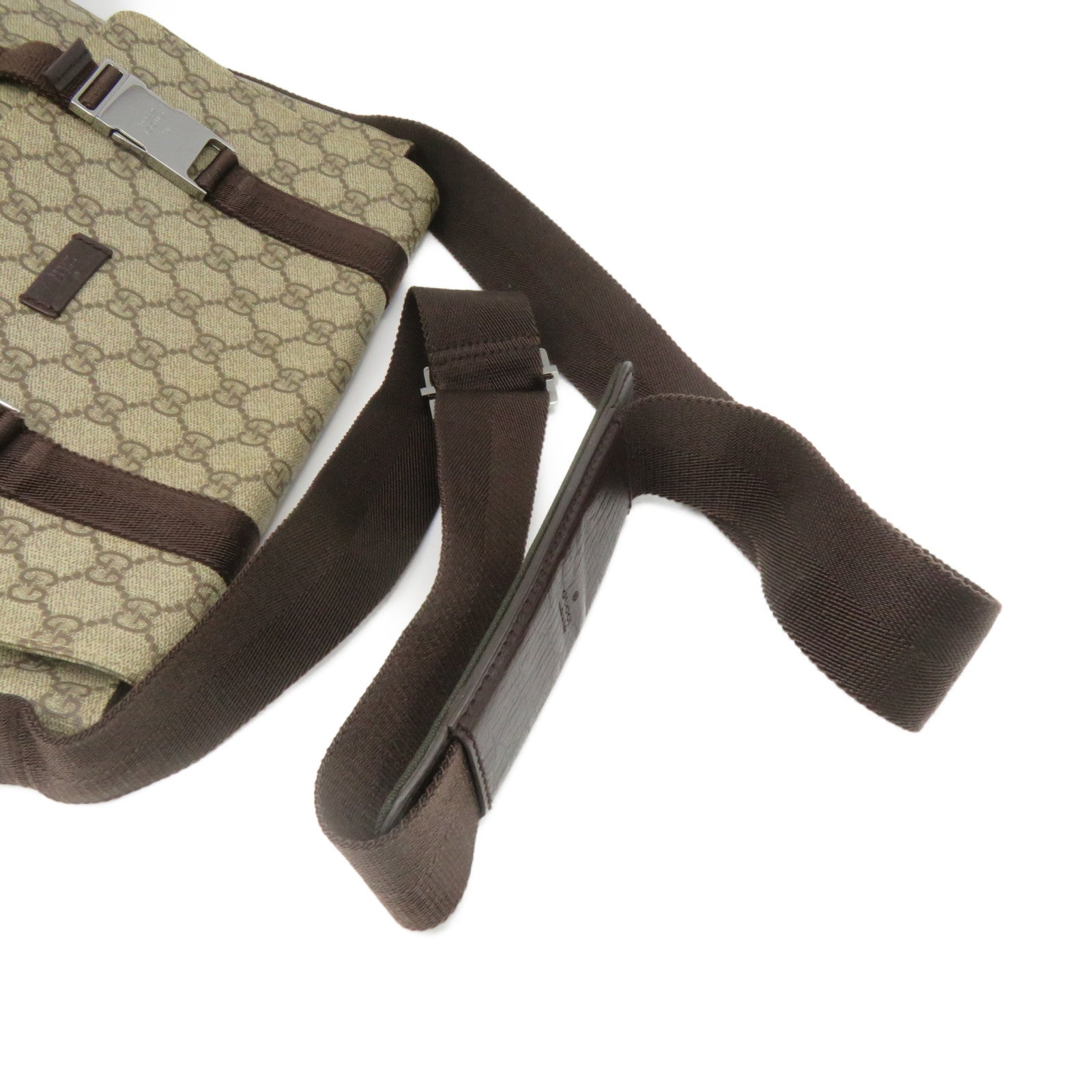 GUCCI Coated Canvas Shoulder Bag Brown Brown