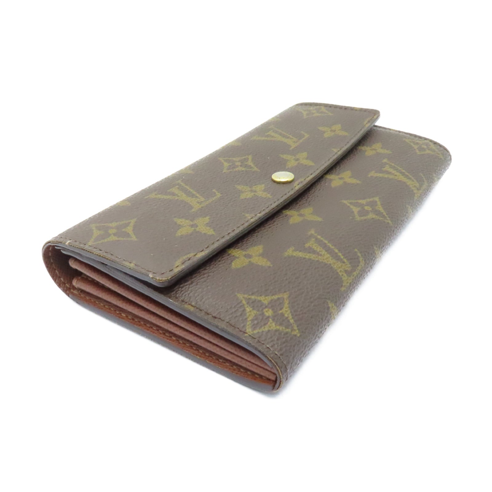 LOUIS VUITTON Monogram Portefeuille Sarah金扣長錢包棕色