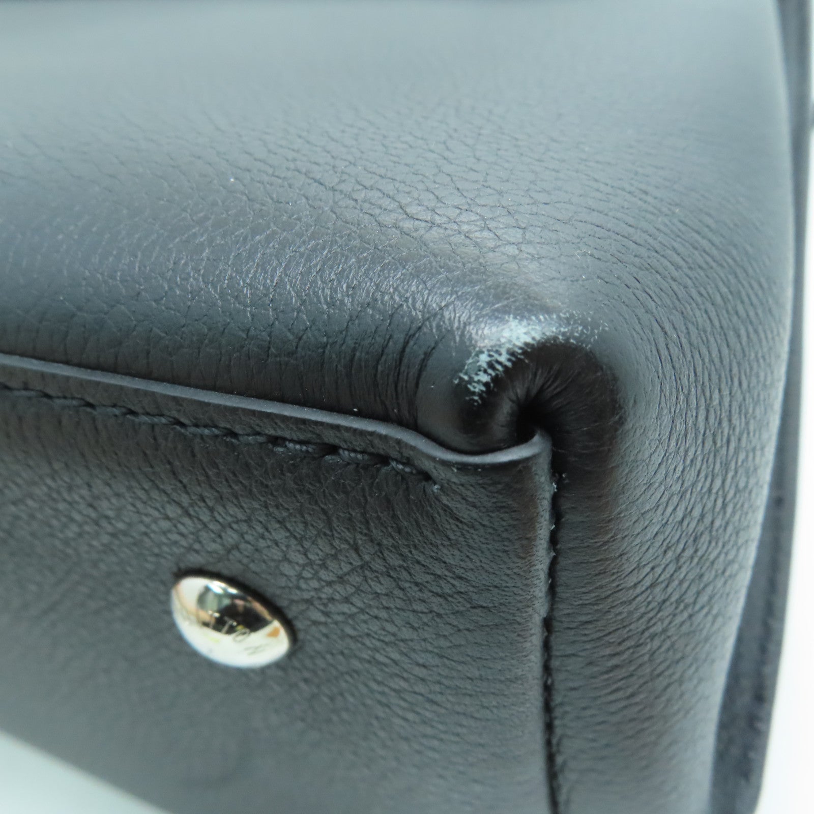LOUIS VUITTON 牛皮皮革Lockme Ever BB银扣手挽肩背两用袋黑色