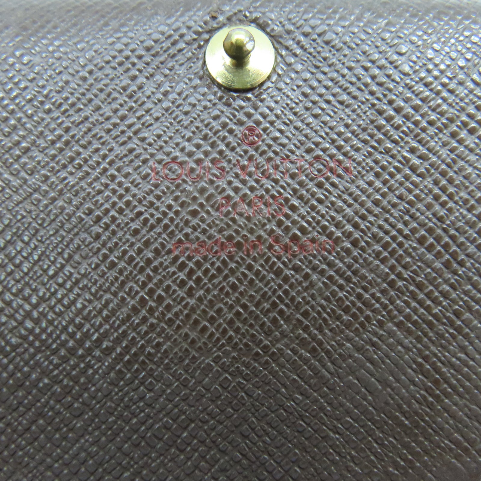 LOUIS VUITTON Damier Ebene金扣錢包棕色
