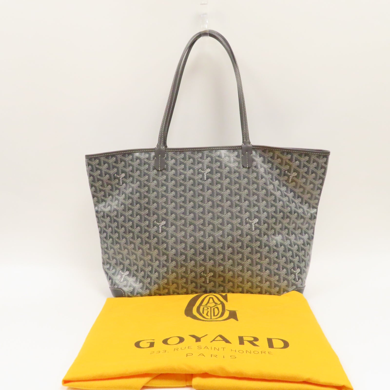 GOYARD 塗層帆布Tote Bag銀扣肩背袋灰色