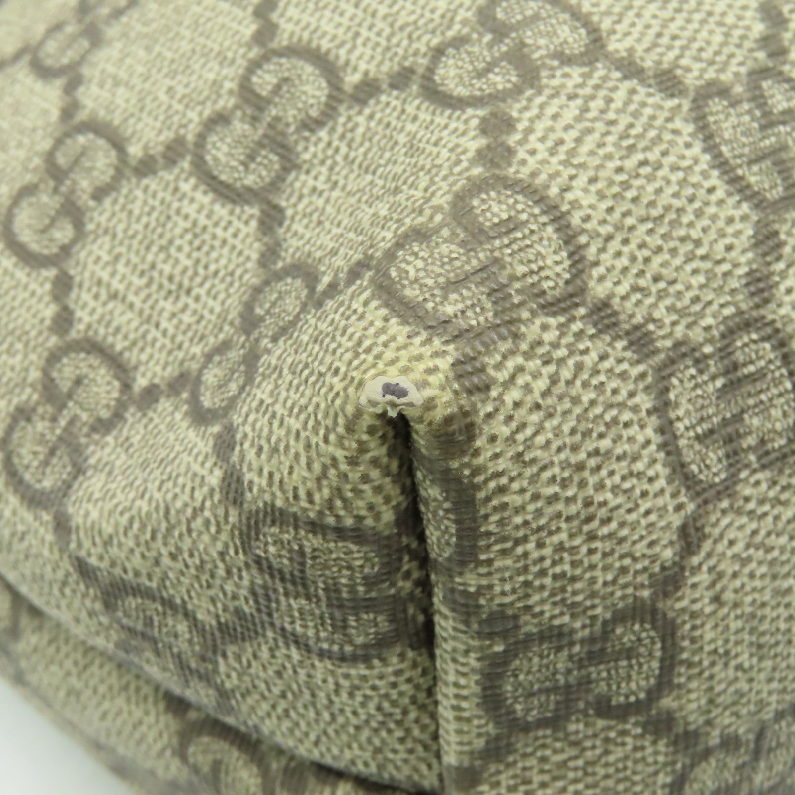GUCCI 塗層帆布Tote Bag銀扣手挽袋啡色