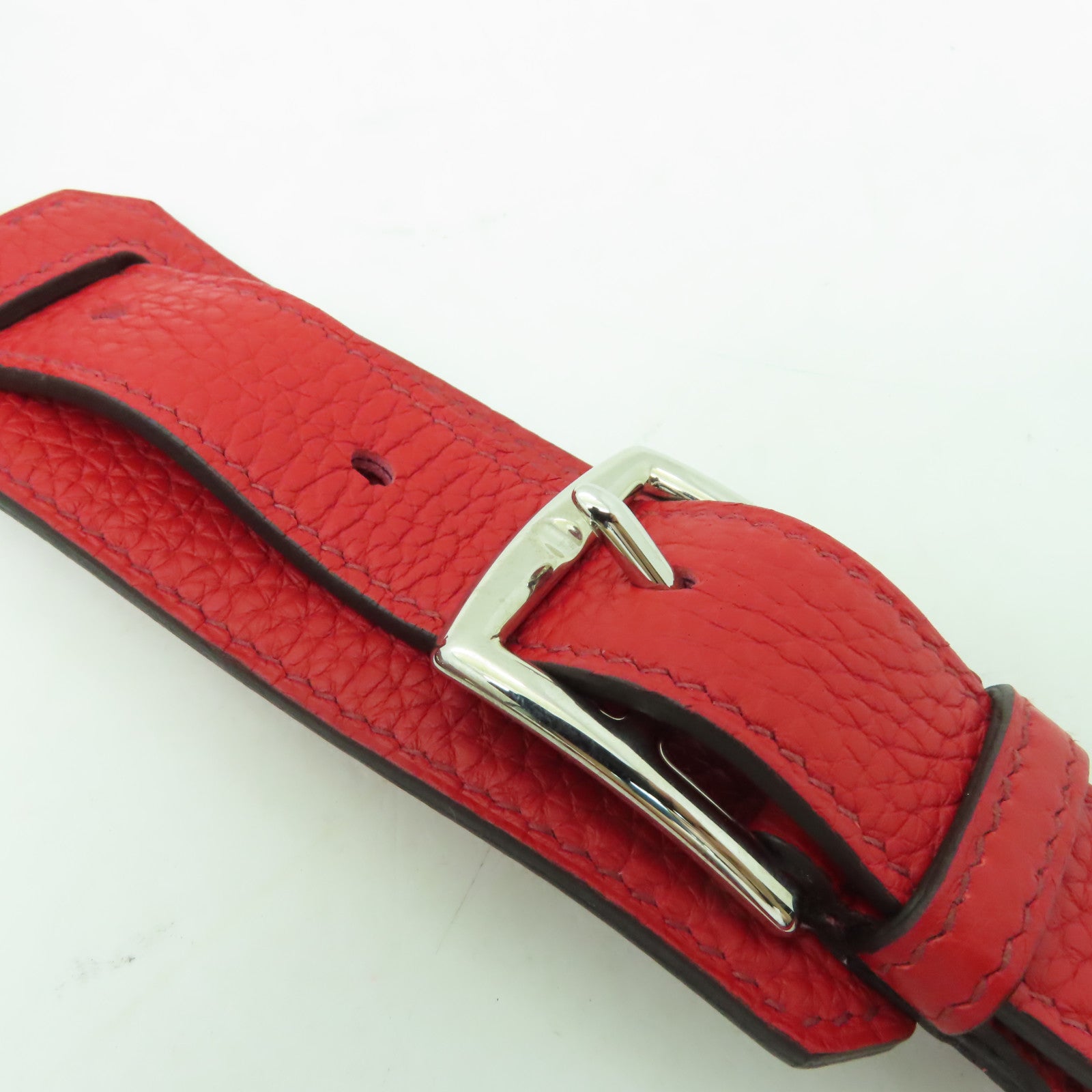 HERMES Clemence皮革Jypsiere 28銀扣肩背袋紅色