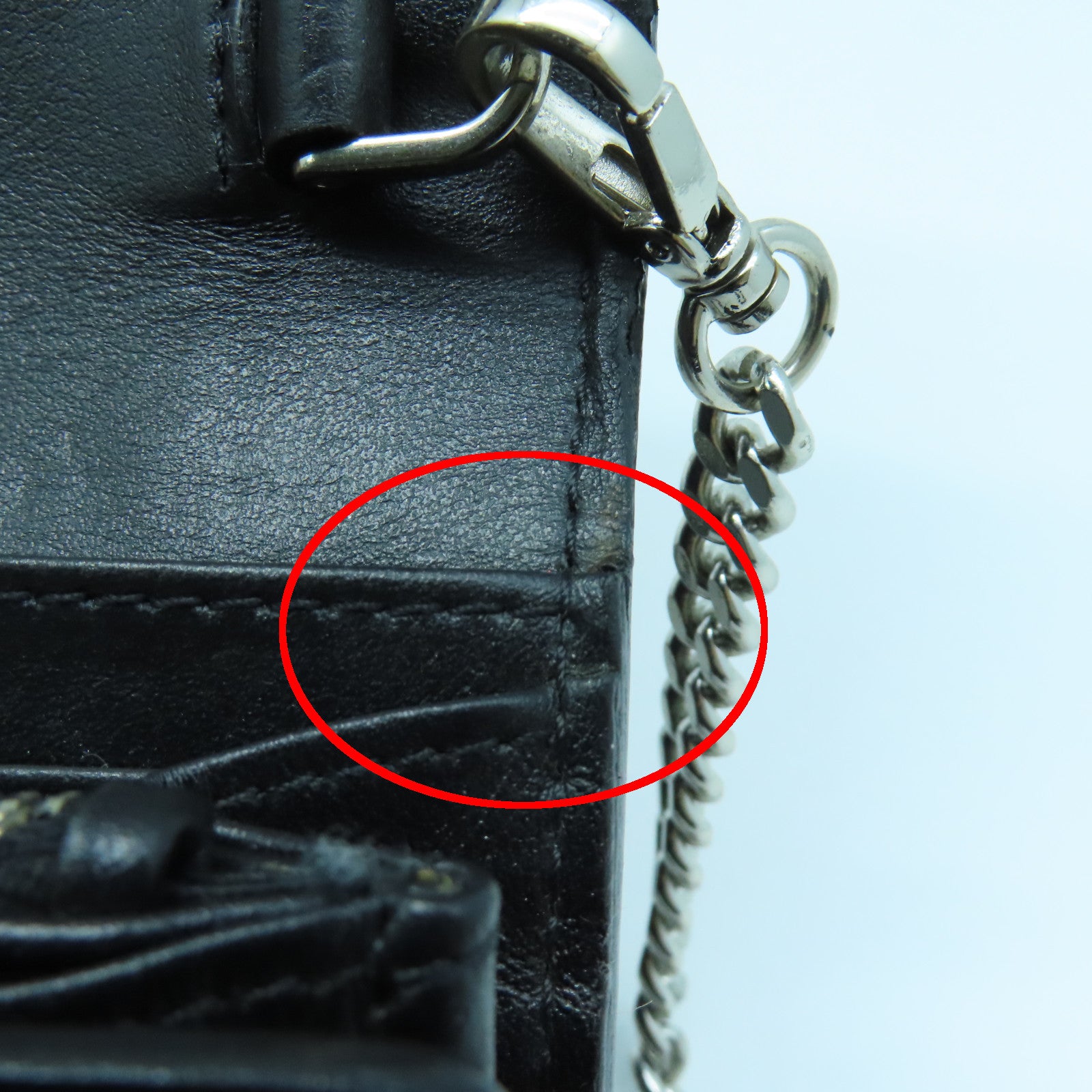 MOSCHINO 漆皮皮革Shoulder Bag银扣链带肩背袋黑色