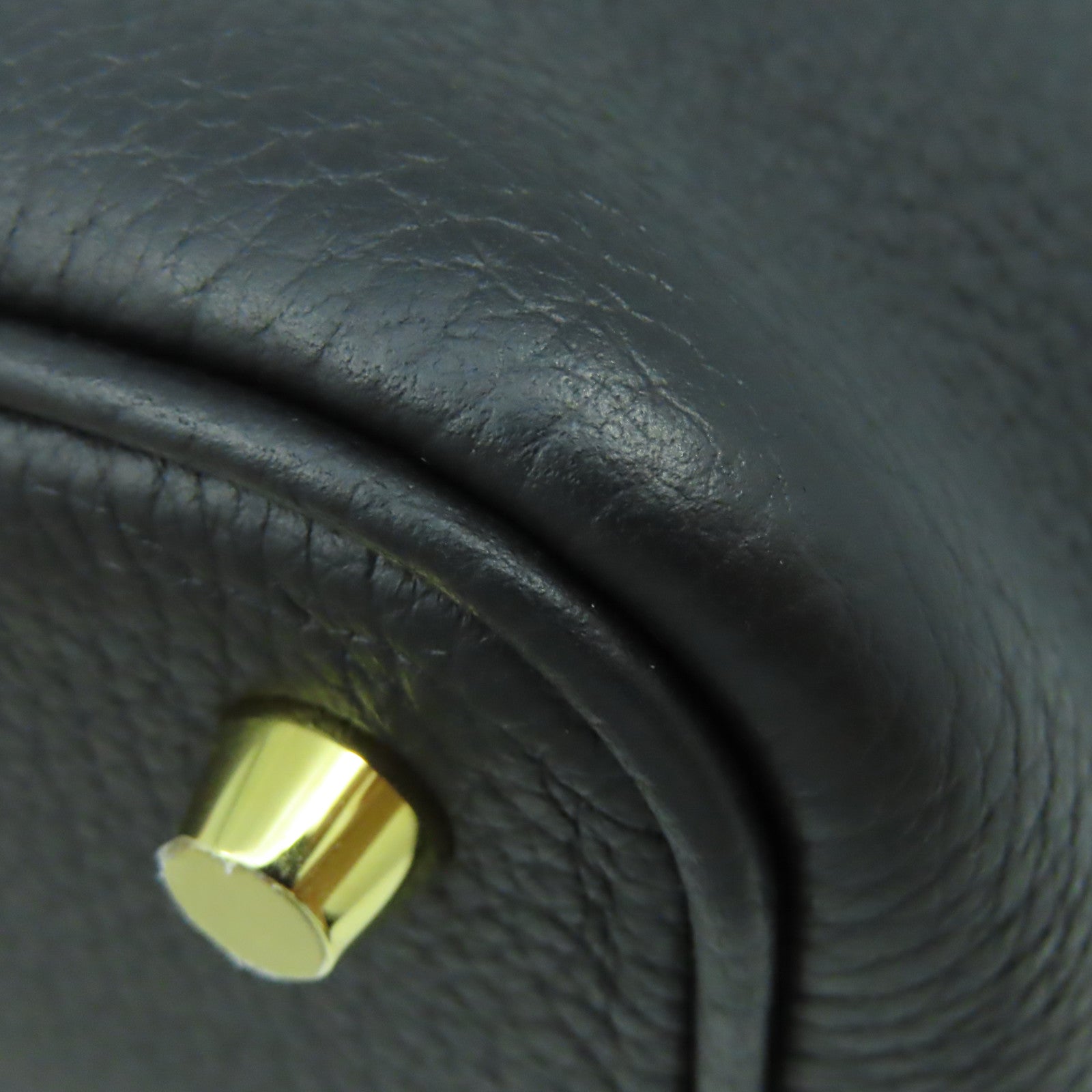 HERMES Clemence皮革Picotin PM金扣手挽袋黑色