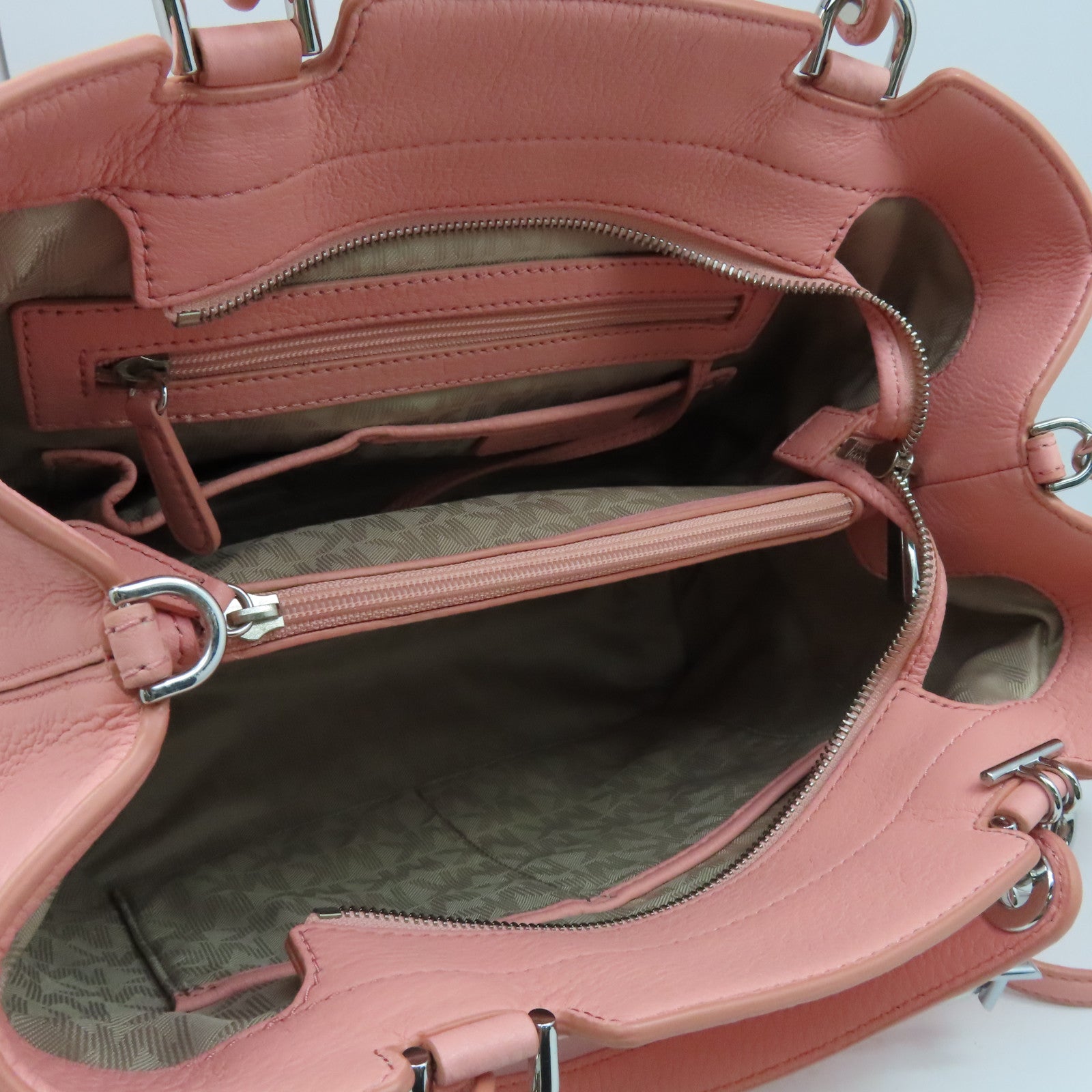 Michael Kors 【激減優惠】牛皮皮革Shoulder Bag銀扣手挽肩背兩用袋