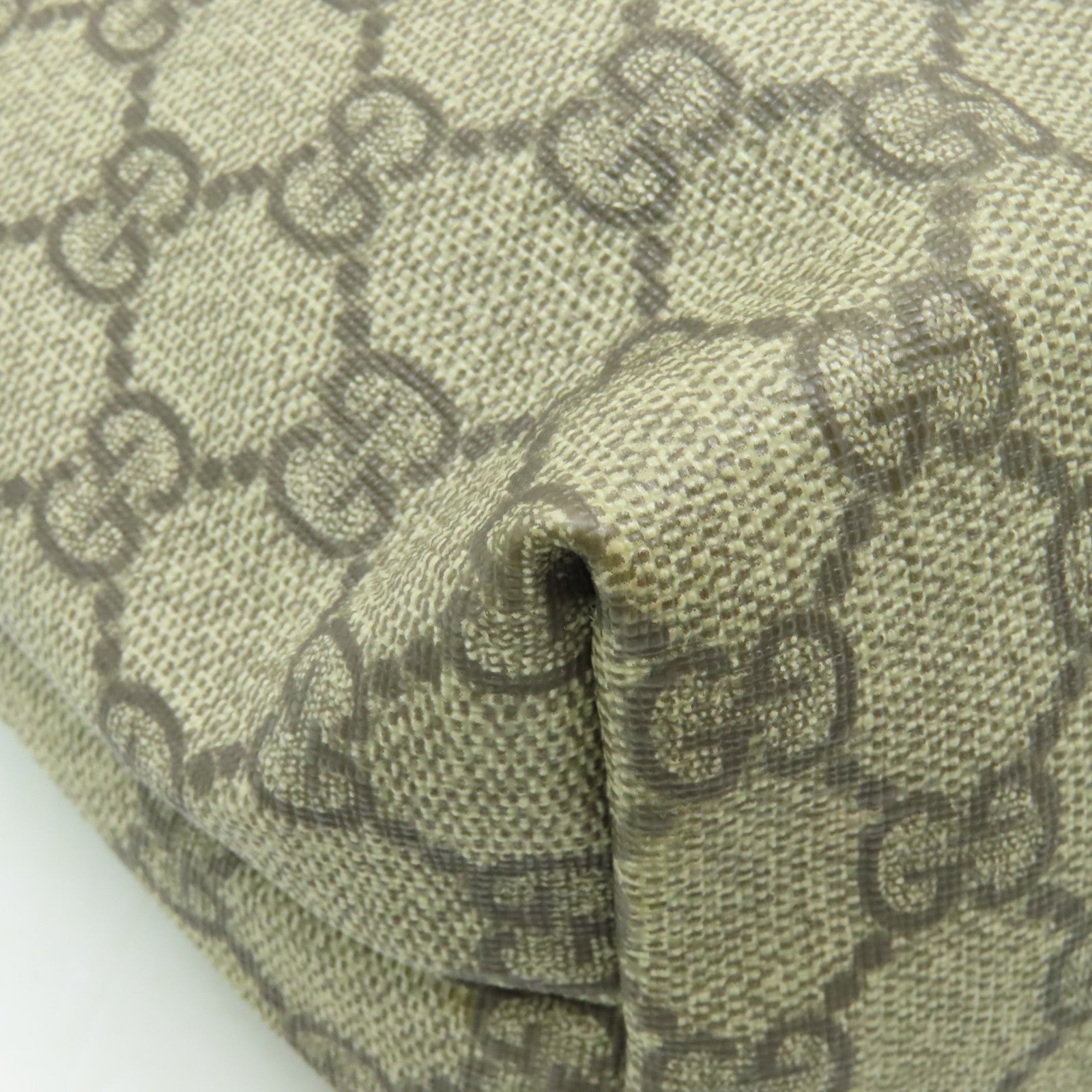GUCCI 塗層帆布Tote Bag銀扣手挽袋啡色