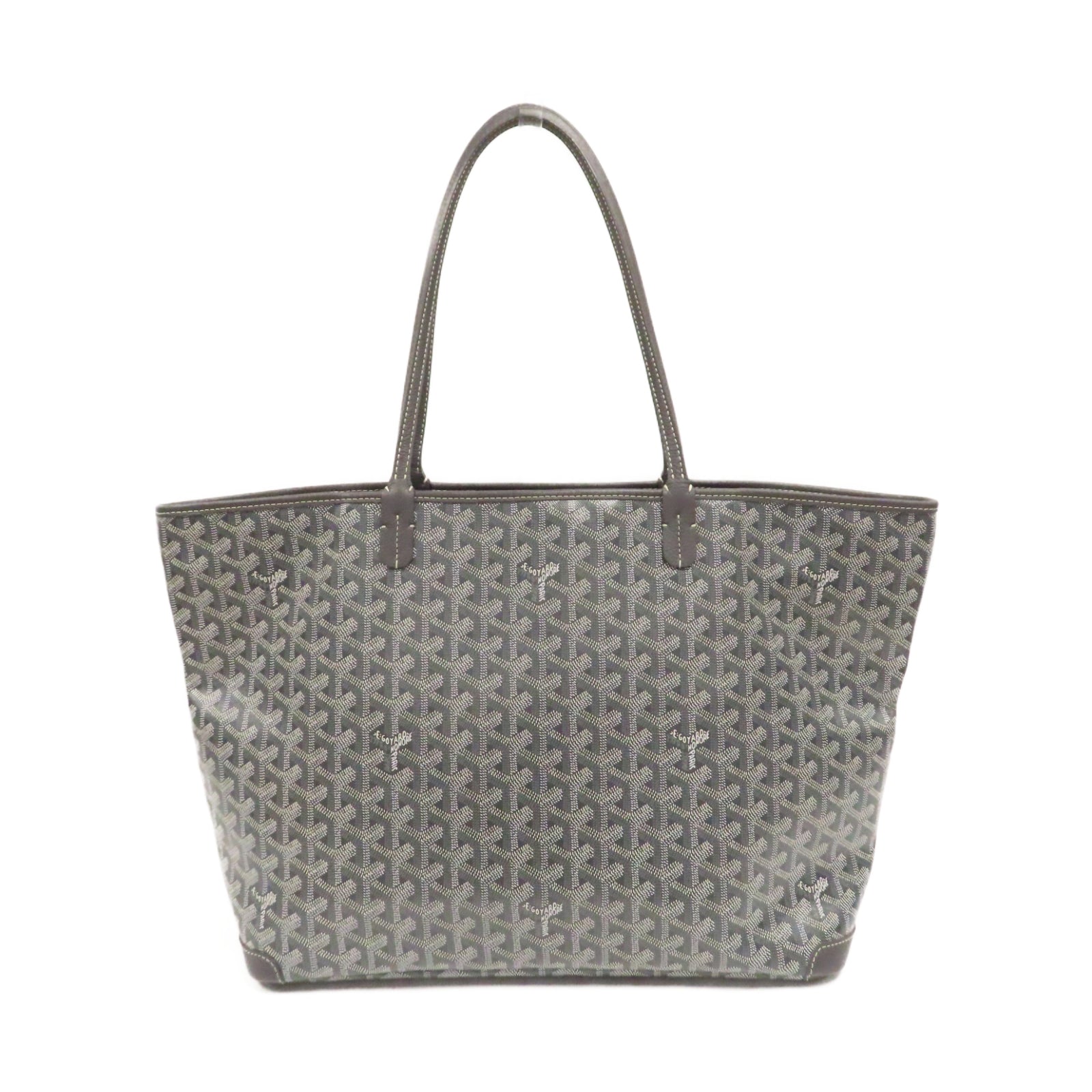 GOYARD 塗層帆布Tote Bag銀扣肩背袋灰色