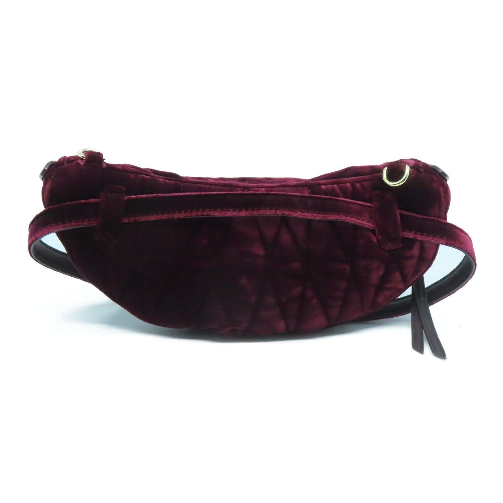 Miu Miu 天鵝絨Waist Bag金扣腰包酒紅色