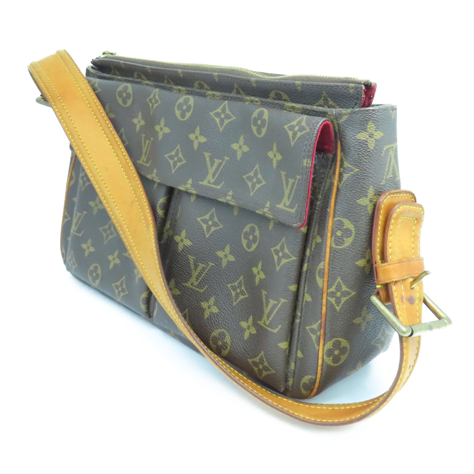 LOUIS VUITTON 【激減優惠】Monogram Viva Cite GM金扣肩背袋棕色