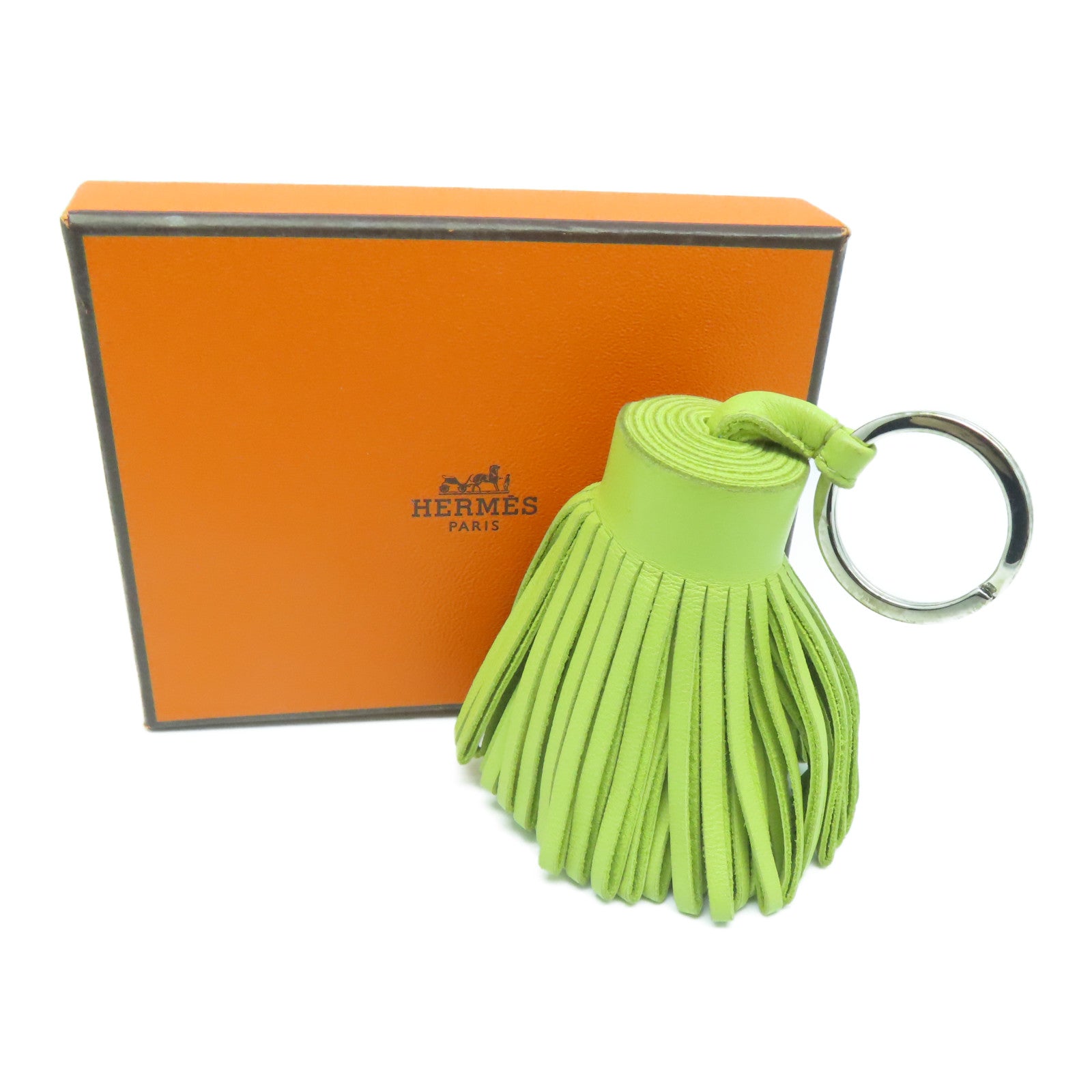HERMES Swift Leather Carmen Charm / Keychain Yellow