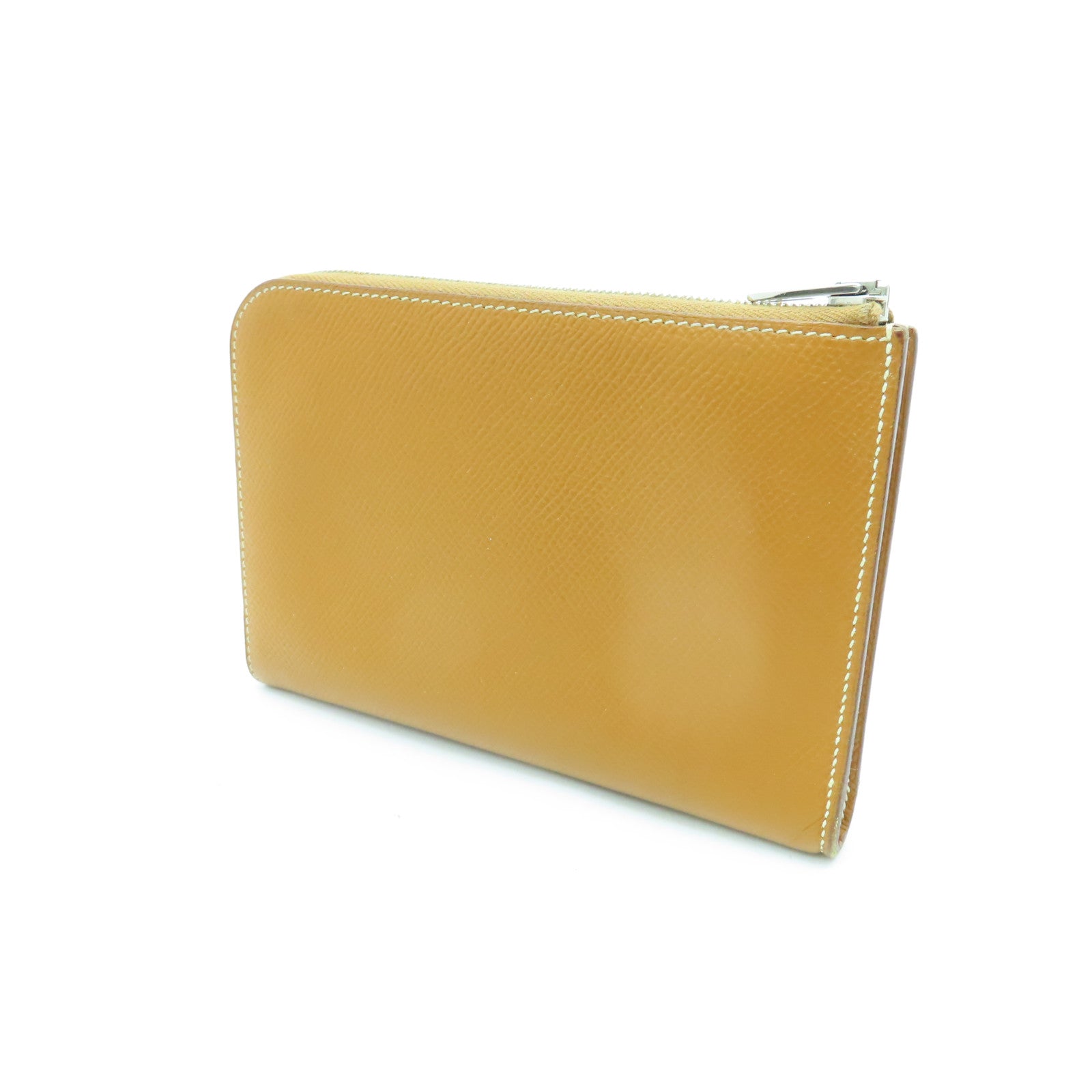 HERMES Epsom皮革Remix Duo Chimeres Wallet銀扣錢包啡色