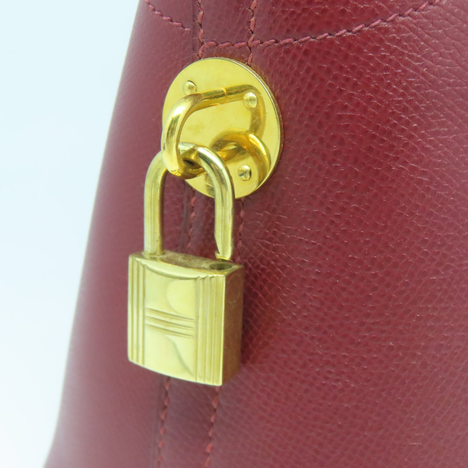 HERMES Veau Epsom皮革Bolide 31金扣手挽肩背兩用袋正紅色