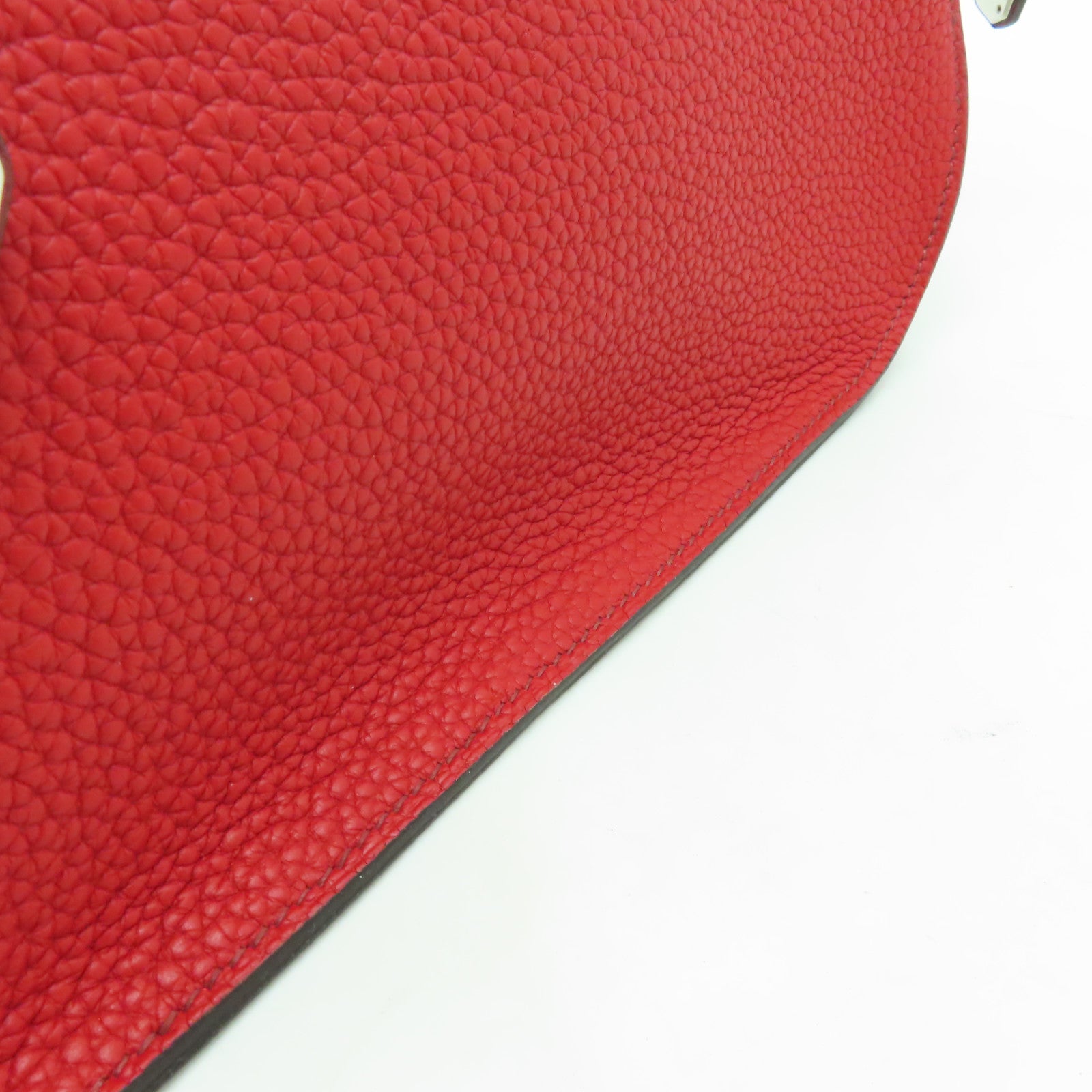 HERMES Clemence皮革Jypsiere 28銀扣肩背袋紅色