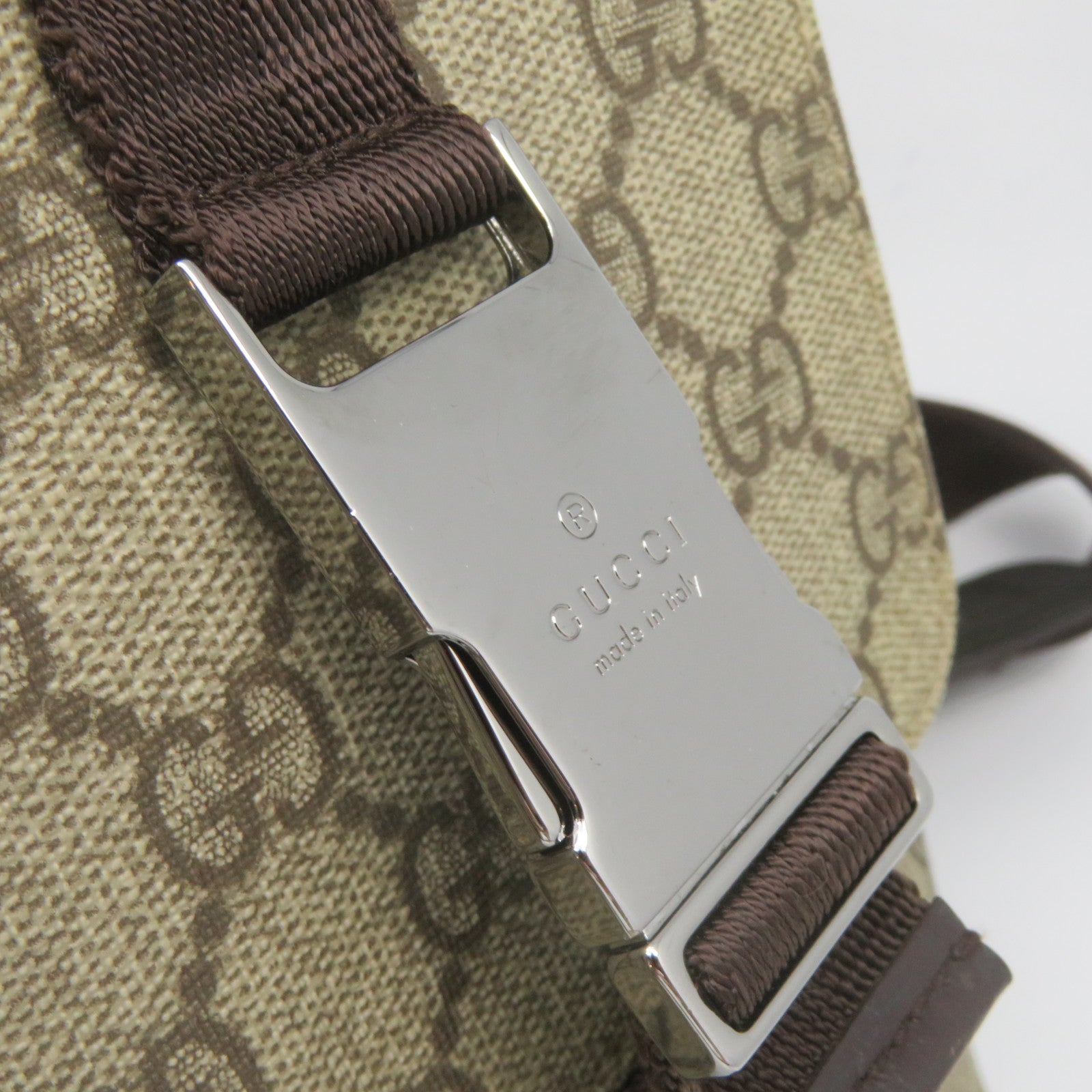 GUCCI Coated Canvas Shoulder Bag Brown Brown