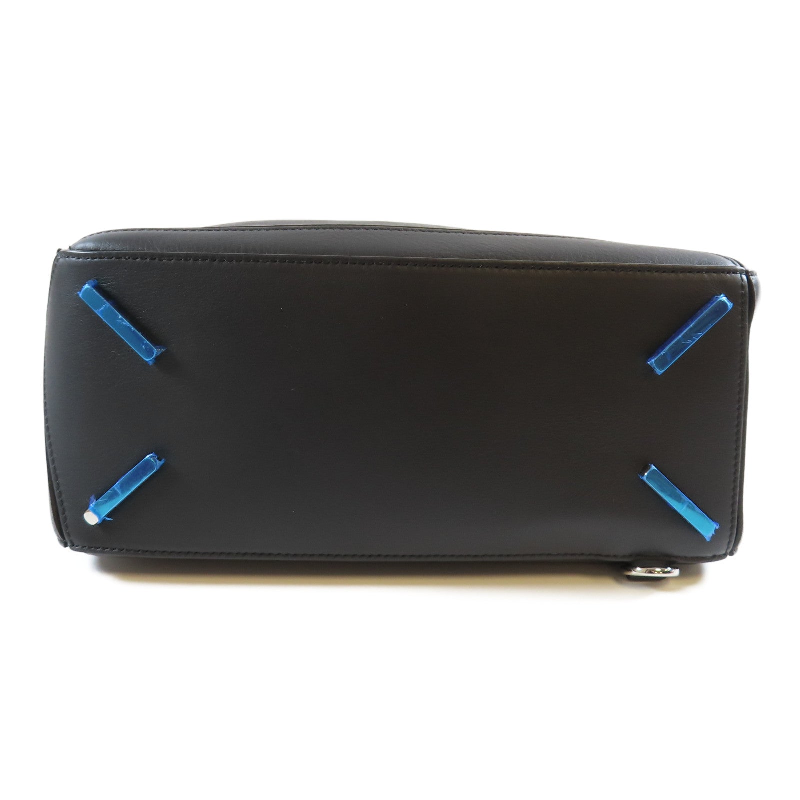 LOEWE 牛皮皮革Puzzle銀扣手挽肩背兩用袋黑色