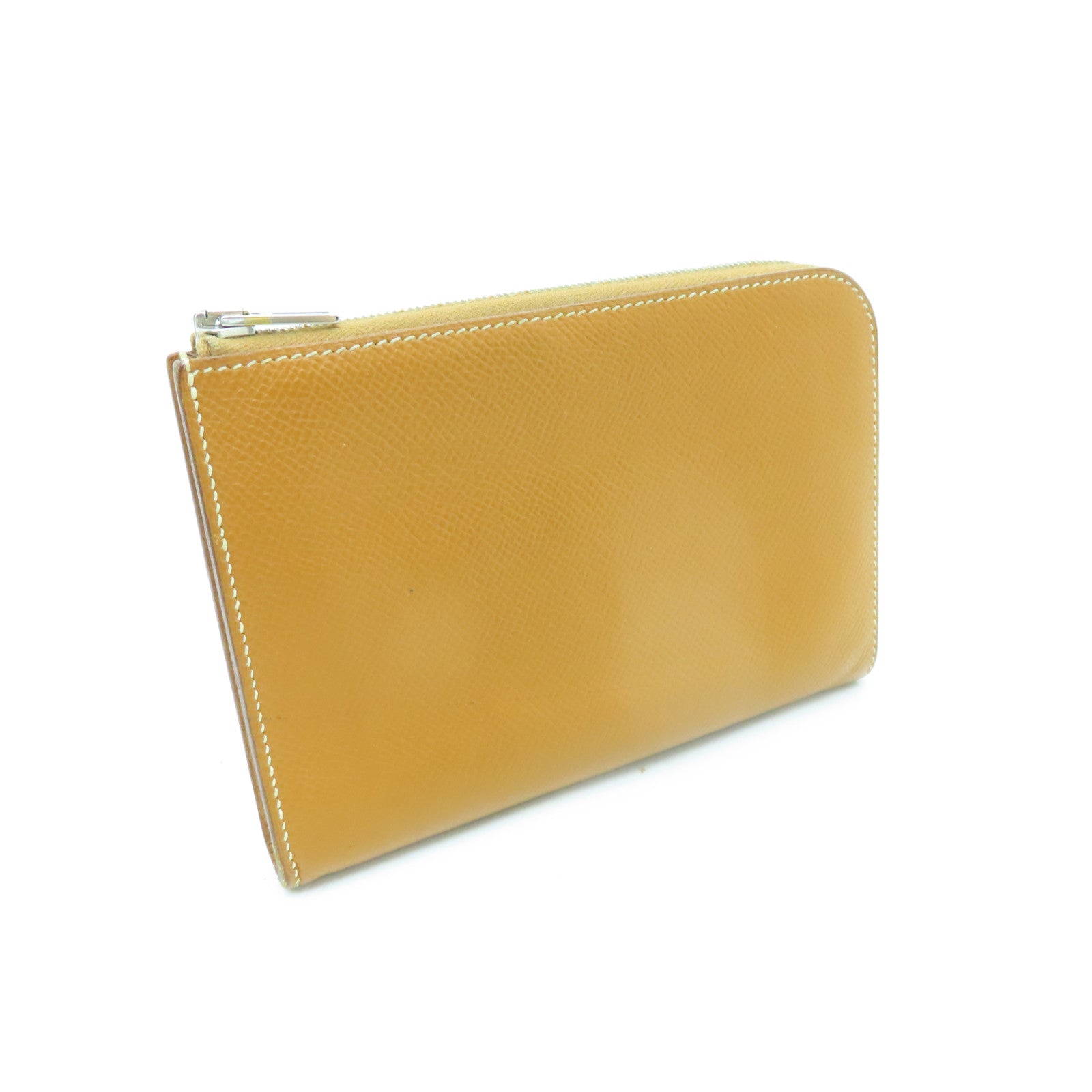 HERMES Epsom皮革Remix Duo Chimeres Wallet銀扣錢包啡色