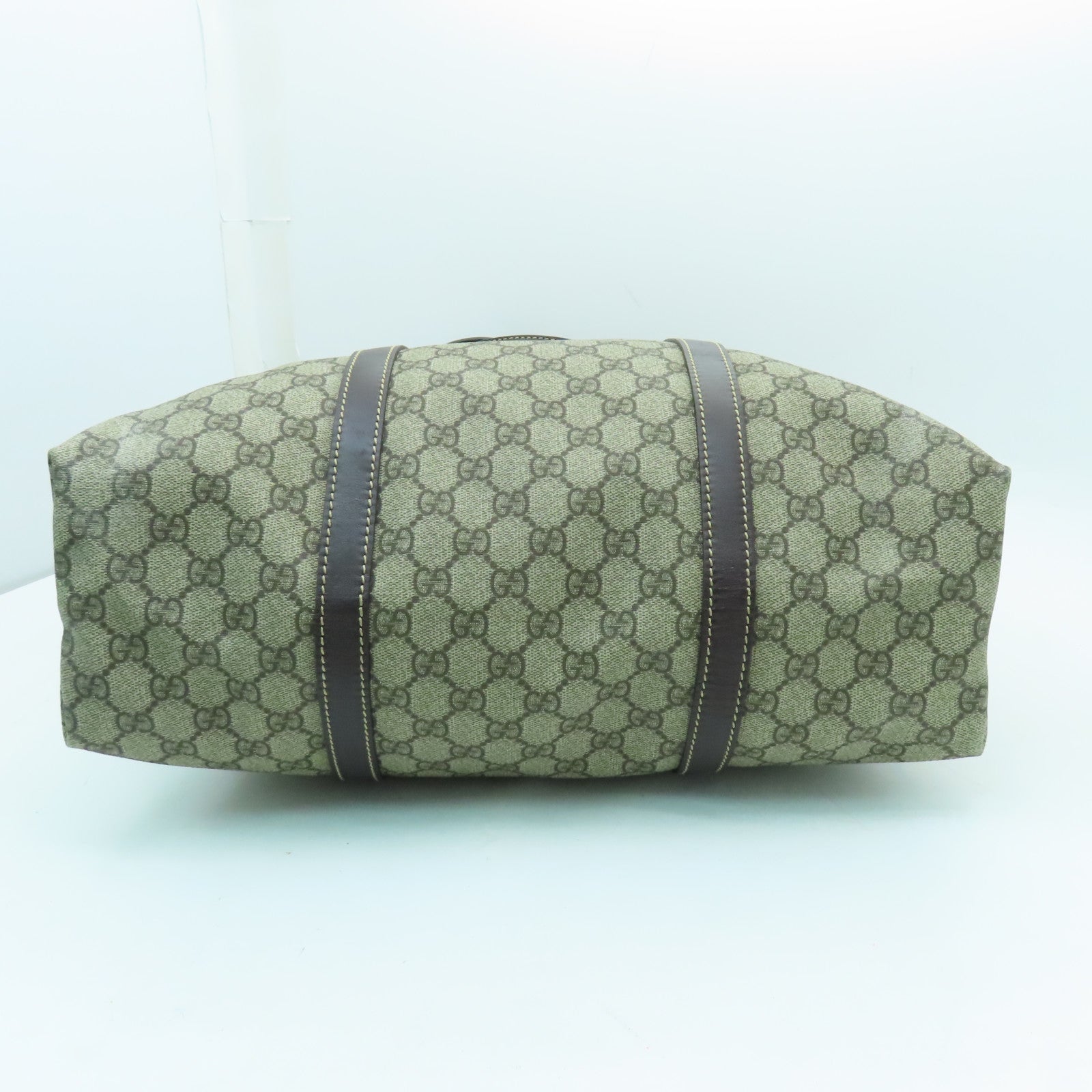 GUCCI 塗層帆布Tote Bag金扣手挽袋啡色
