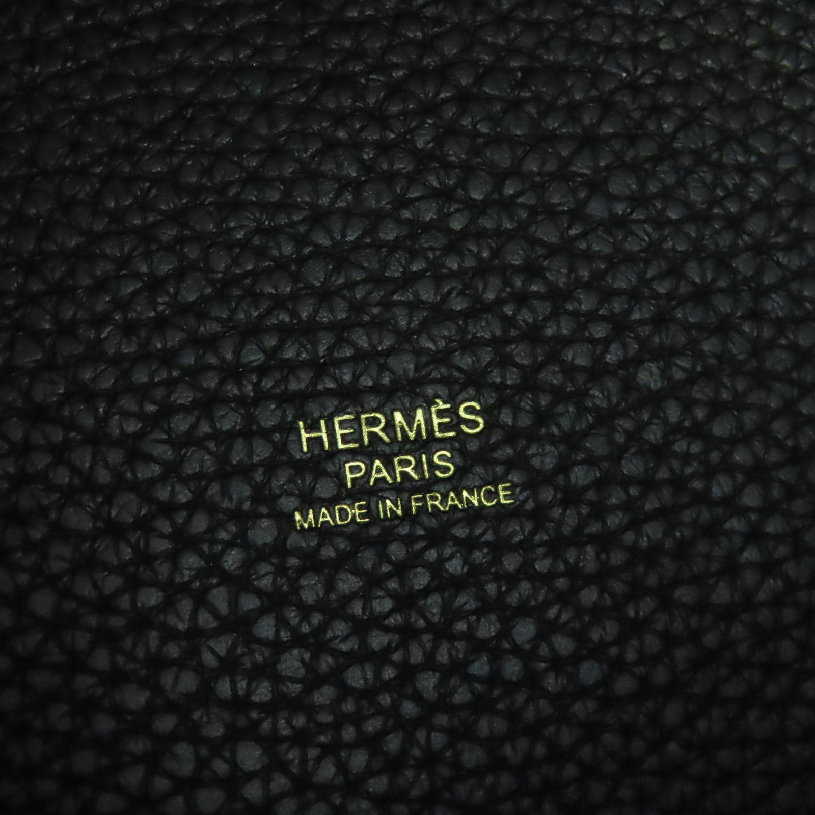 HERMES Clemence皮革Picotin PM金扣手挽袋黑色