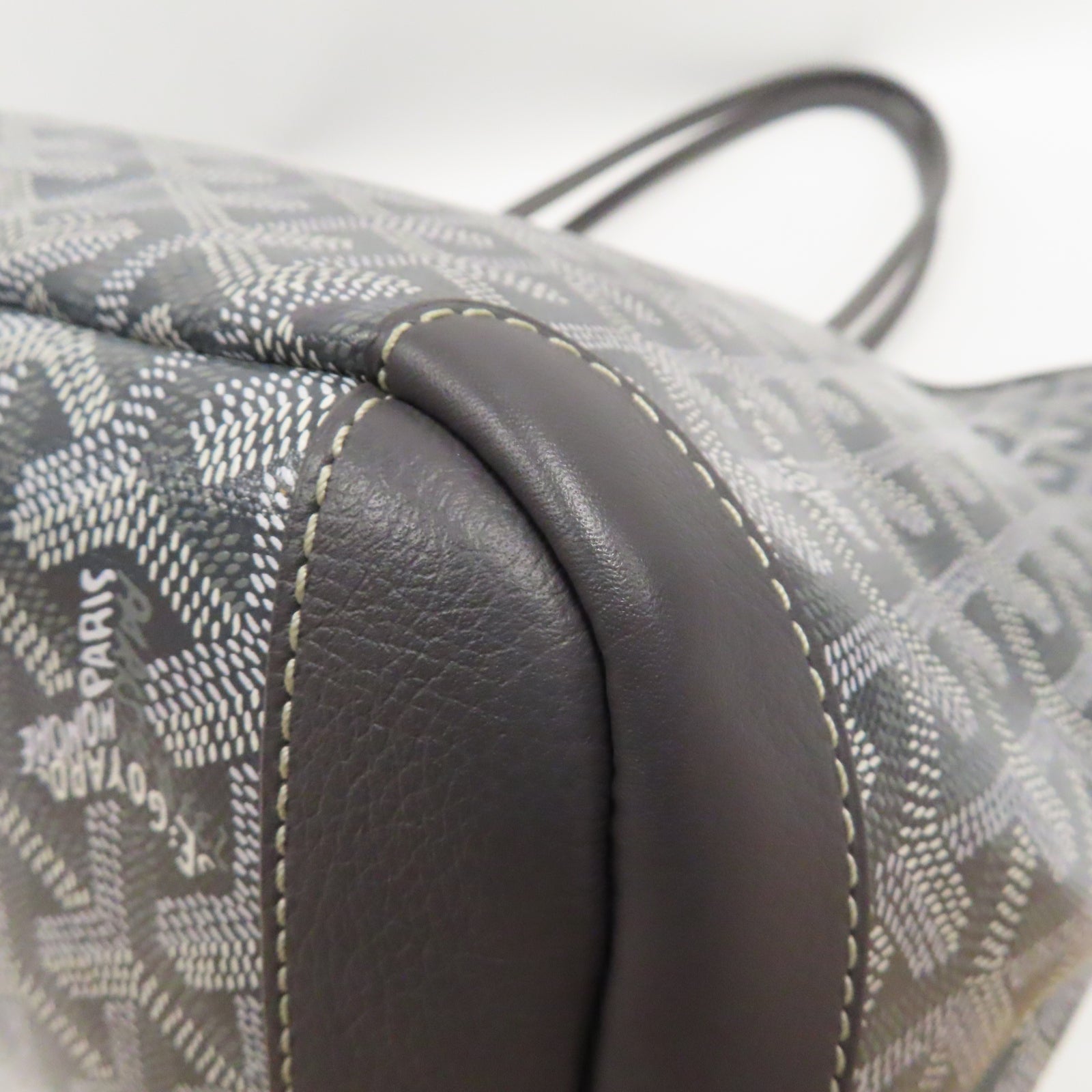 GOYARD 塗層帆布Tote Bag銀扣肩背袋灰色