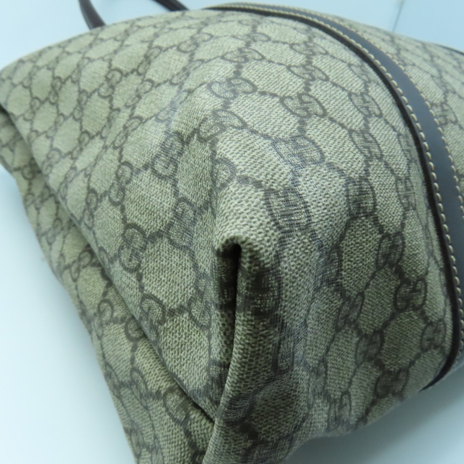 GUCCI 塗層帆布Tote Bag金扣手挽袋啡色