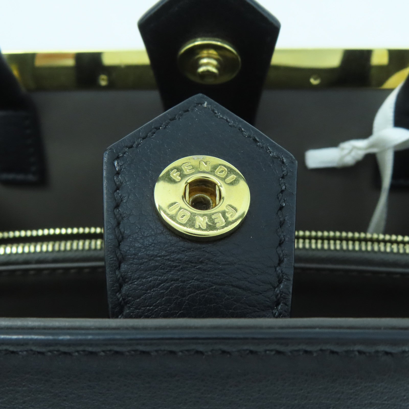 FENDI 【激減優惠】牛皮皮革2 Jour金扣手挽肩背兩用袋黑色