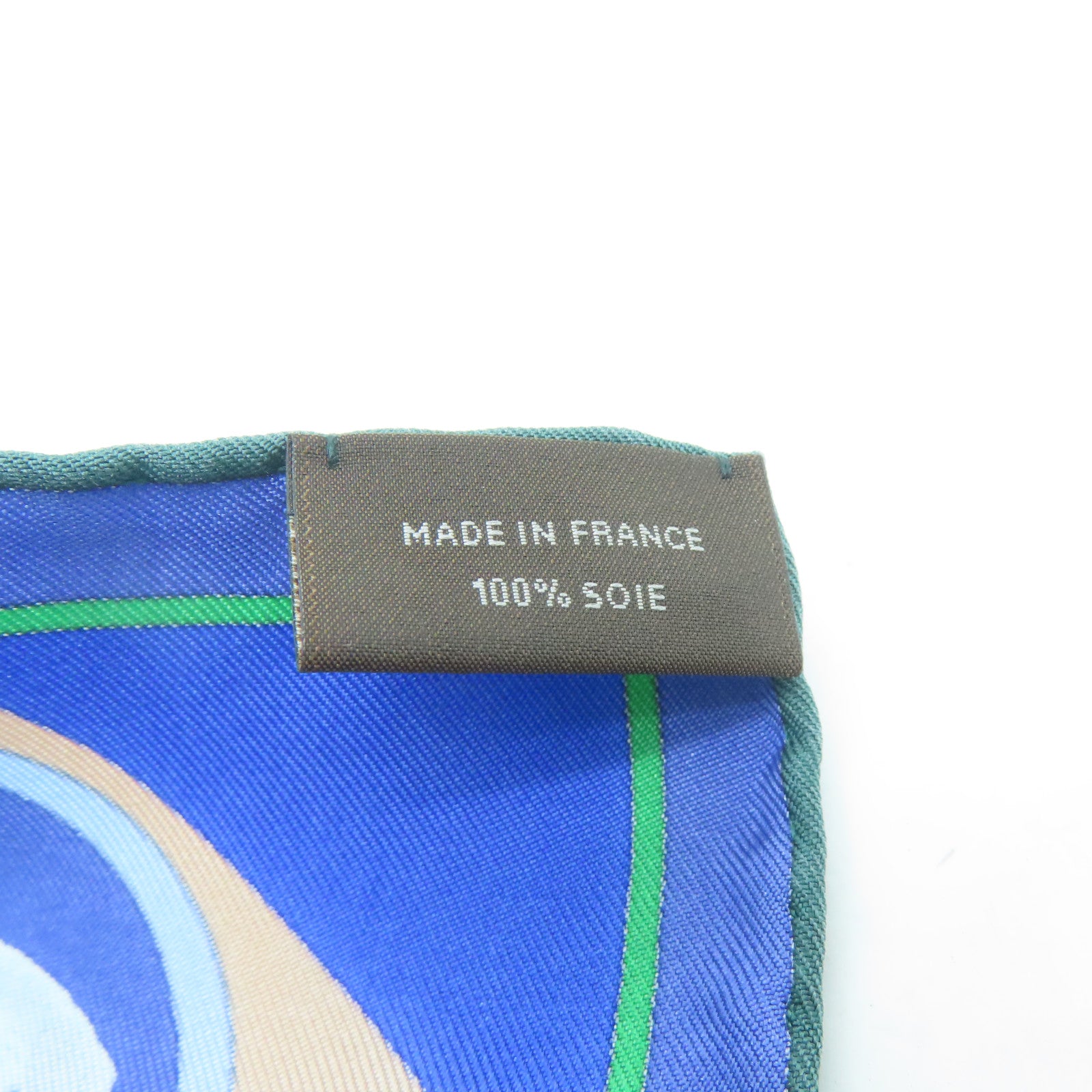 HERMES 絲質Scarf 90x90絲巾藍色/綠色