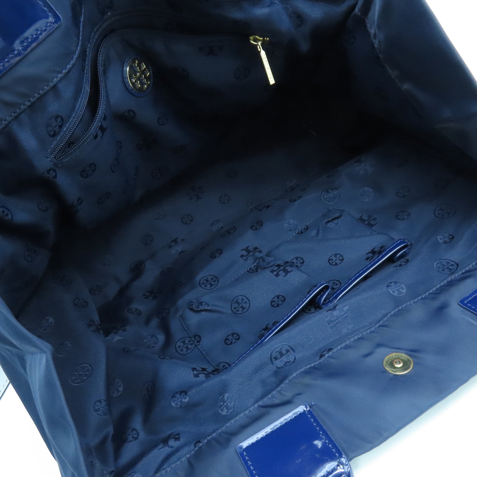 Tory Burch 尼龍Tote Bag金扣手挽袋海軍藍