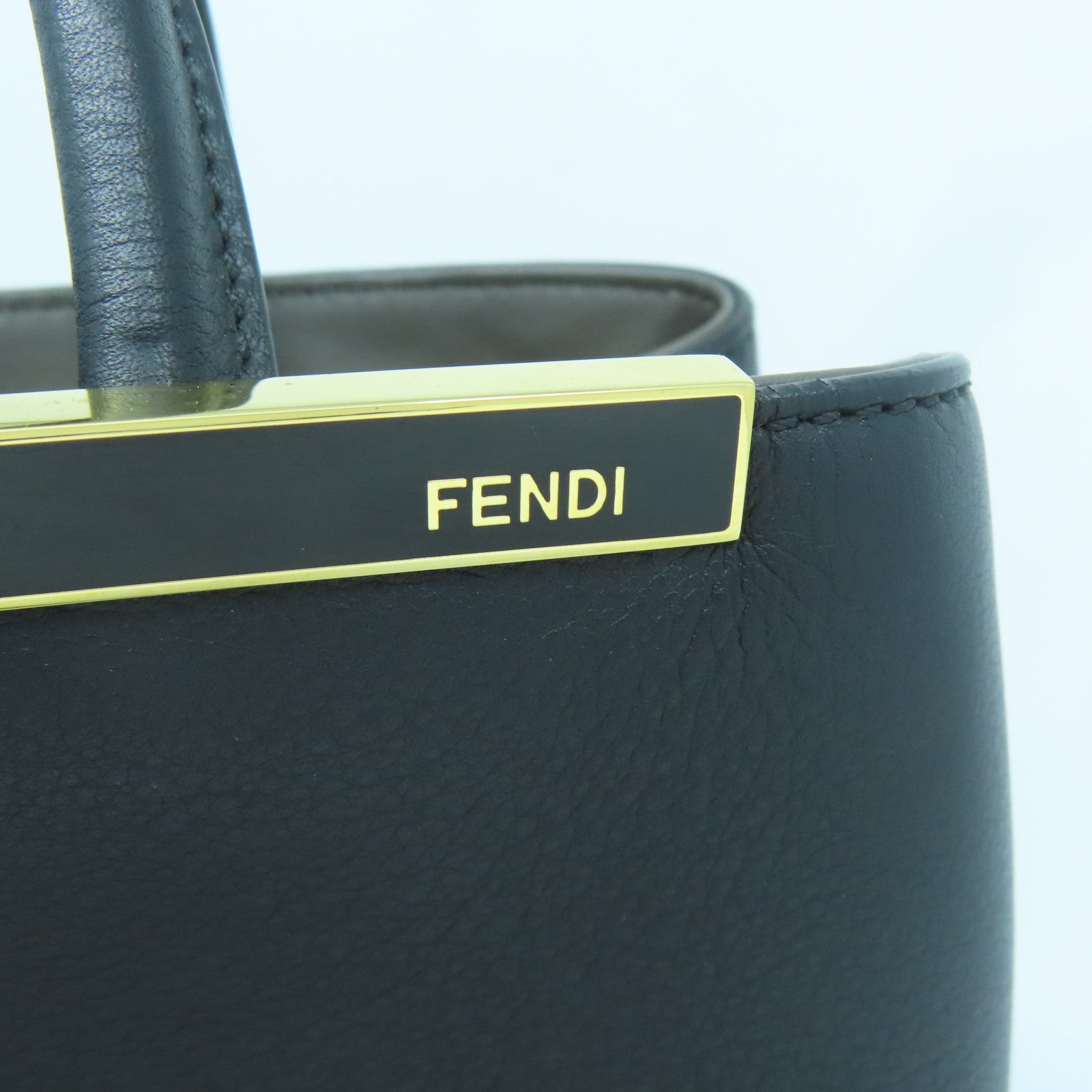 FENDI 【激減優惠】牛皮皮革2 Jour金扣手挽肩背兩用袋黑色