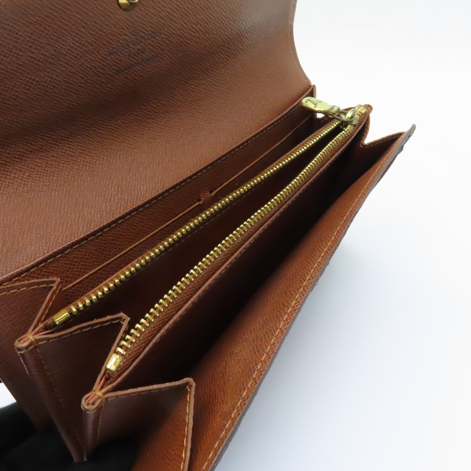 LOUIS VUITTON Monogram Portefeuille Sarah金扣長錢包棕色