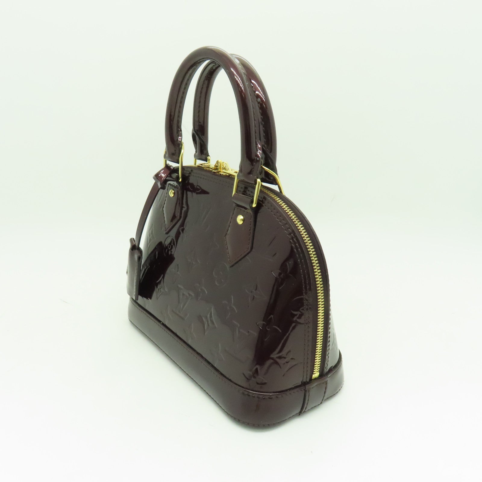 LOUIS VUITTON Monogram Vernis Alma BB gold buckle shoulder shoulder dual-purpose bag wine red
