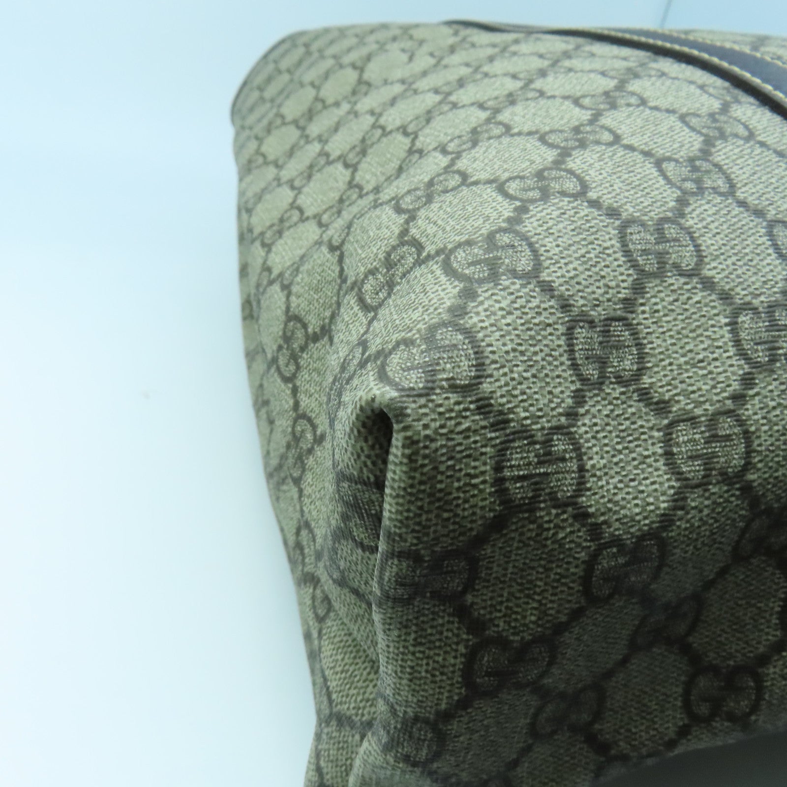 GUCCI 塗層帆布Tote Bag金扣手挽袋啡色