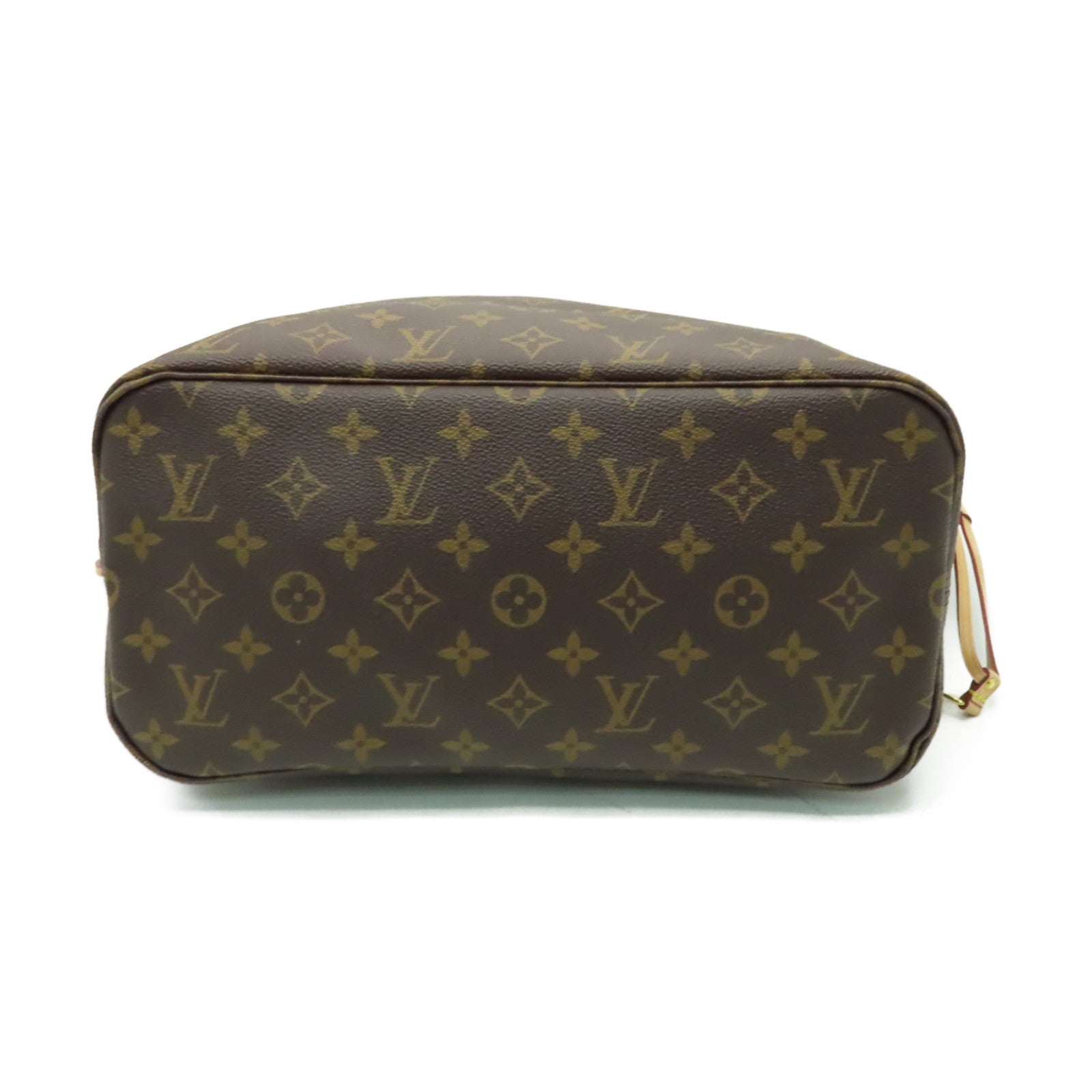 LOUIS VUITTON Monogram Neverfull MM金扣手挽袋啡色