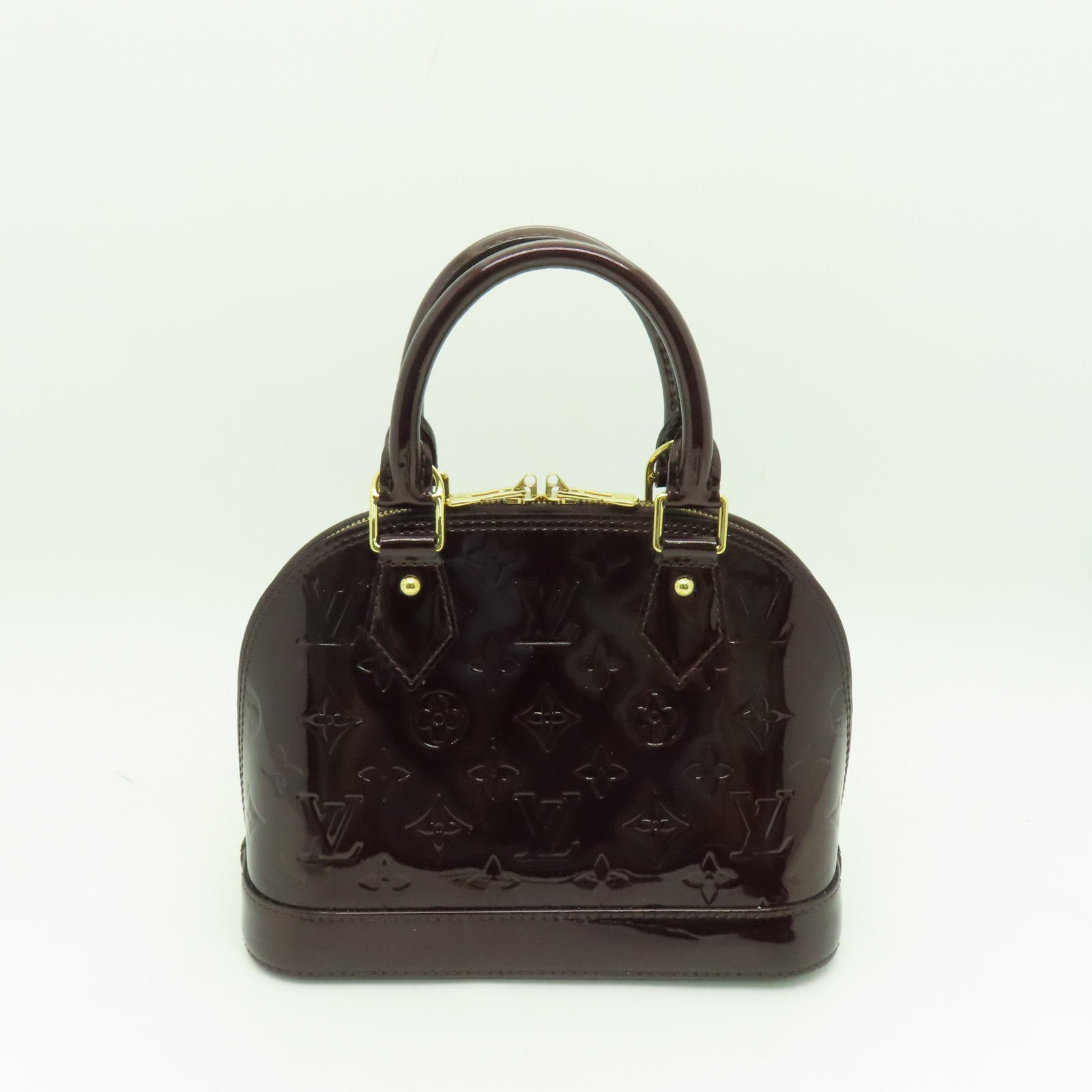 LOUIS VUITTON Monogram Vernis Alma BB gold buckle shoulder shoulder dual-purpose bag wine red