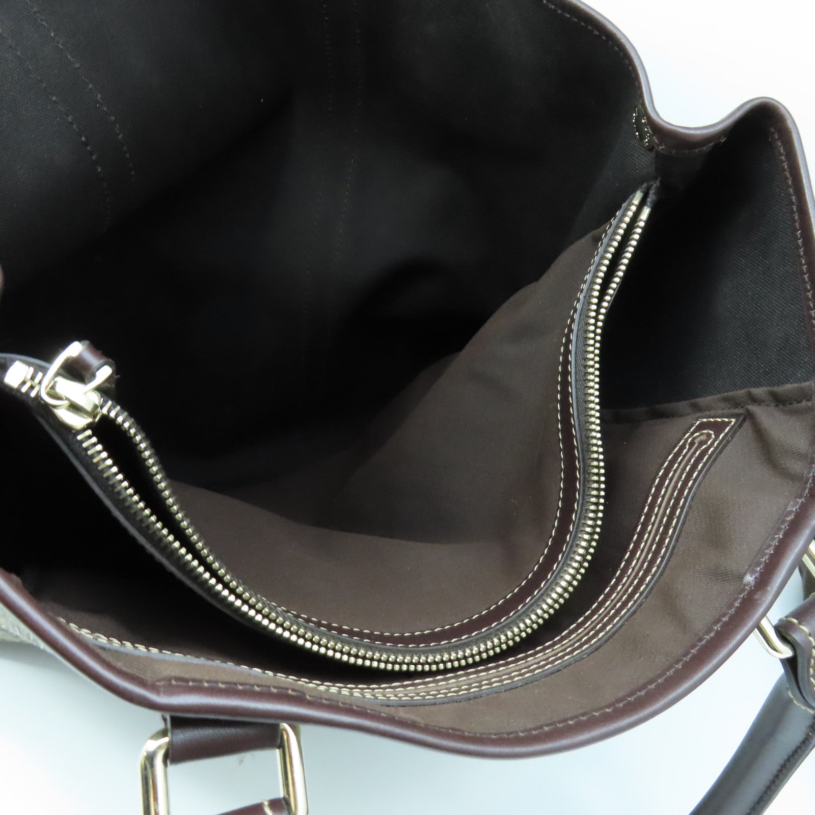 GUCCI 塗層帆布Tote Bag金扣手挽袋啡色