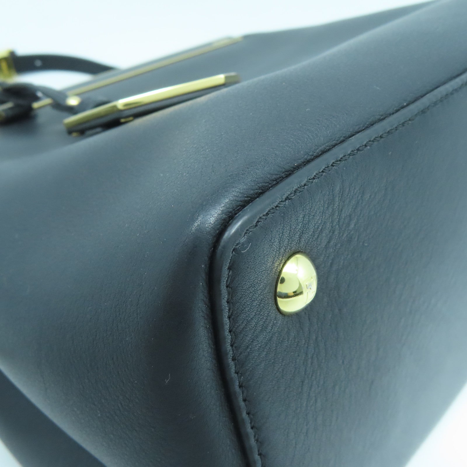 FENDI 【激減優惠】牛皮皮革2 Jour金扣手挽肩背兩用袋黑色