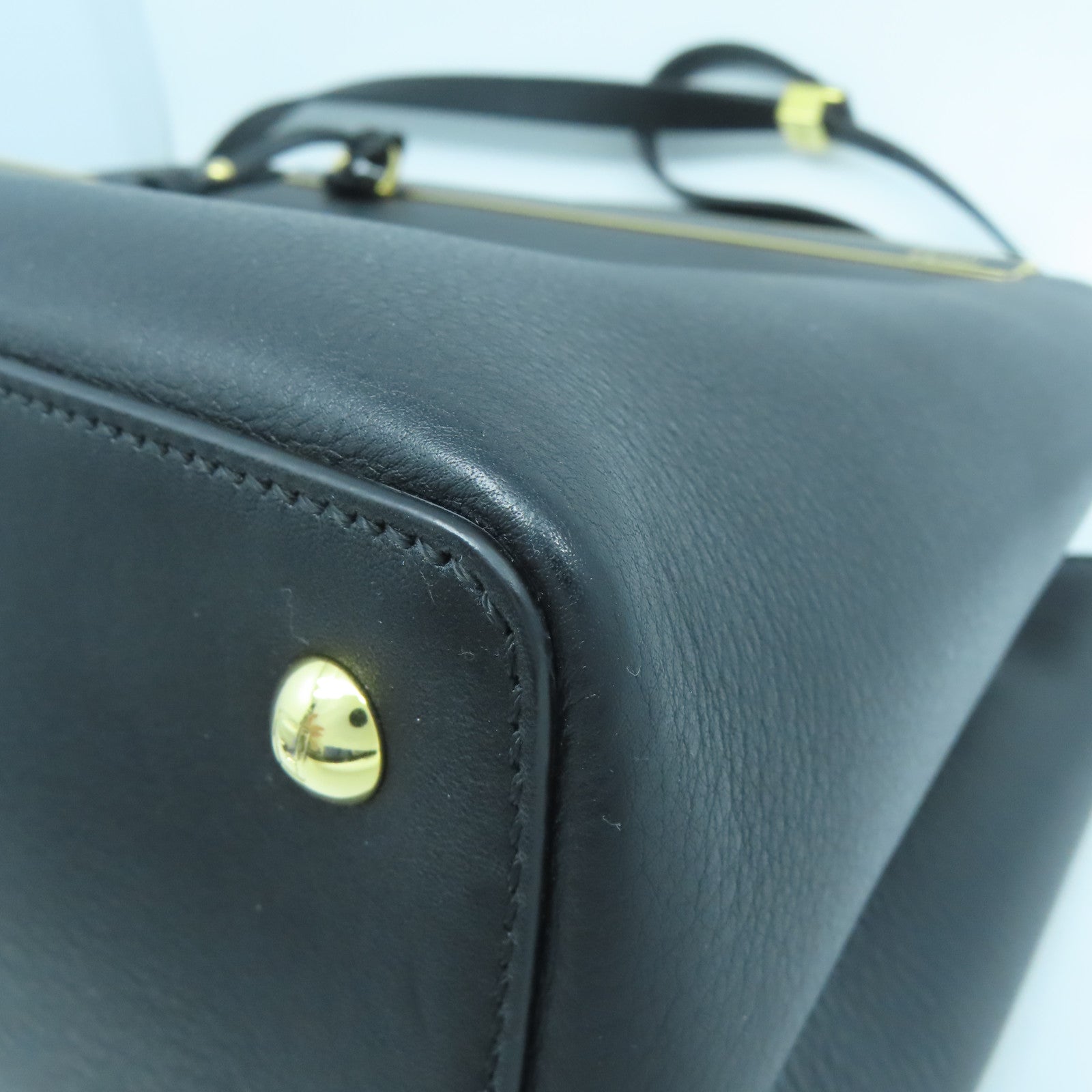 FENDI 【激減優惠】牛皮皮革2 Jour金扣手挽肩背兩用袋黑色