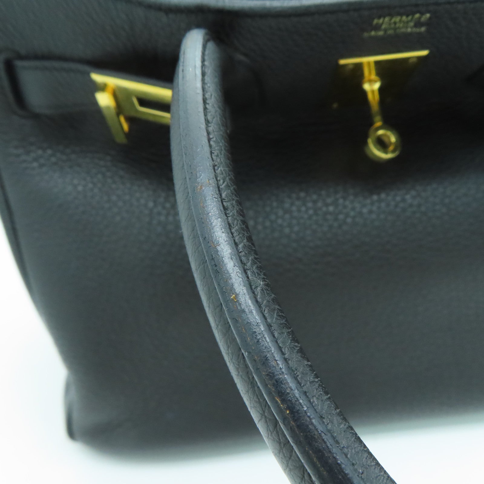 HERMES Togo皮革Birkin 30金扣手挽袋Noir/黑色