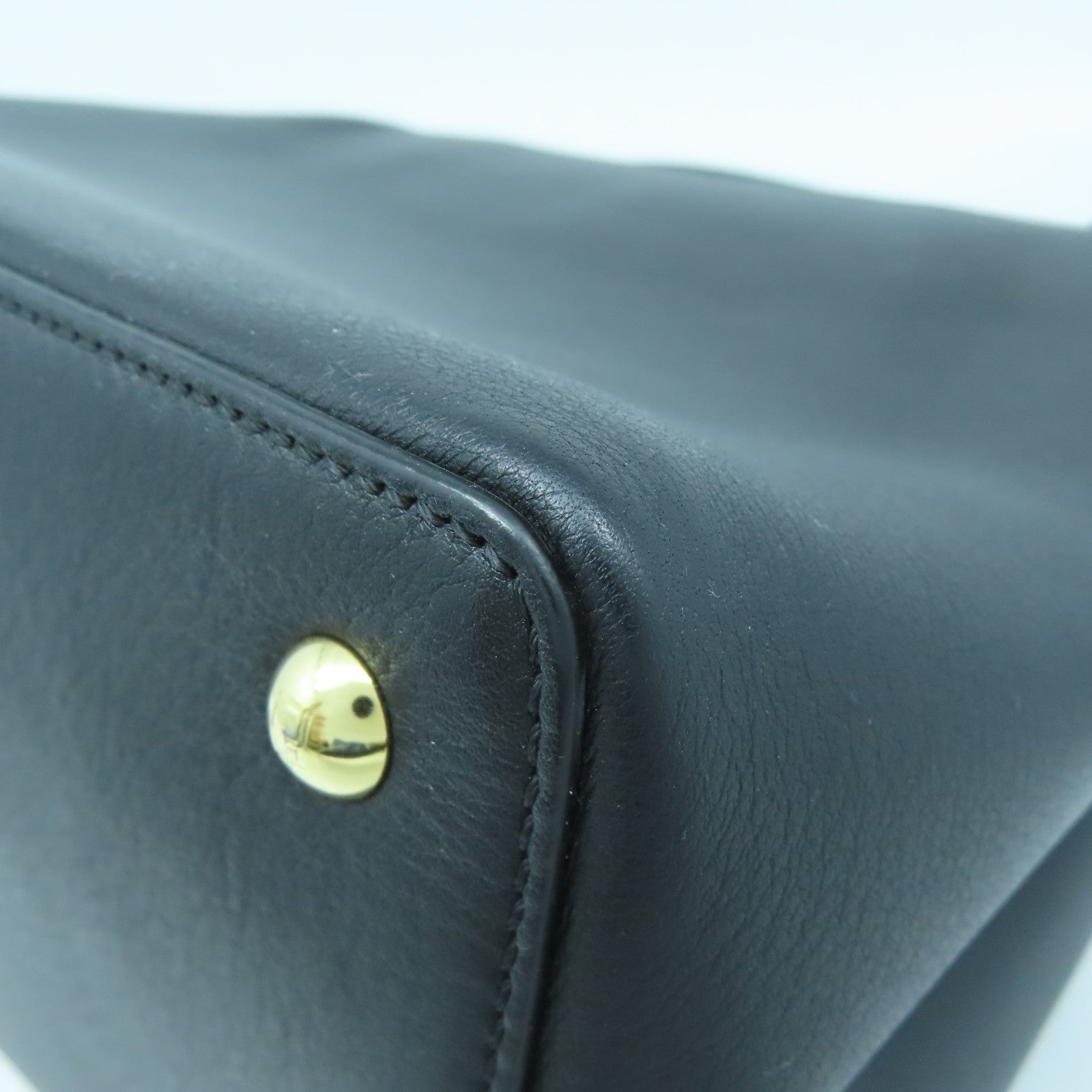 FENDI 【激減優惠】牛皮皮革2 Jour金扣手挽肩背兩用袋黑色